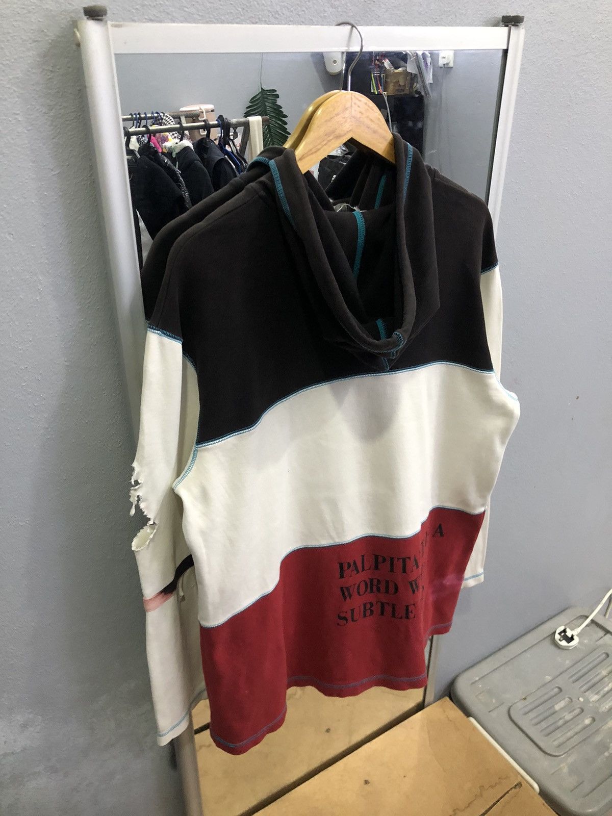 Kansai Yamamoto Vintage 90s Kansai Yamamoto Spellout Cut & Sew Hoodie Size US L / EU 52-54 / 3 - 12 Thumbnail