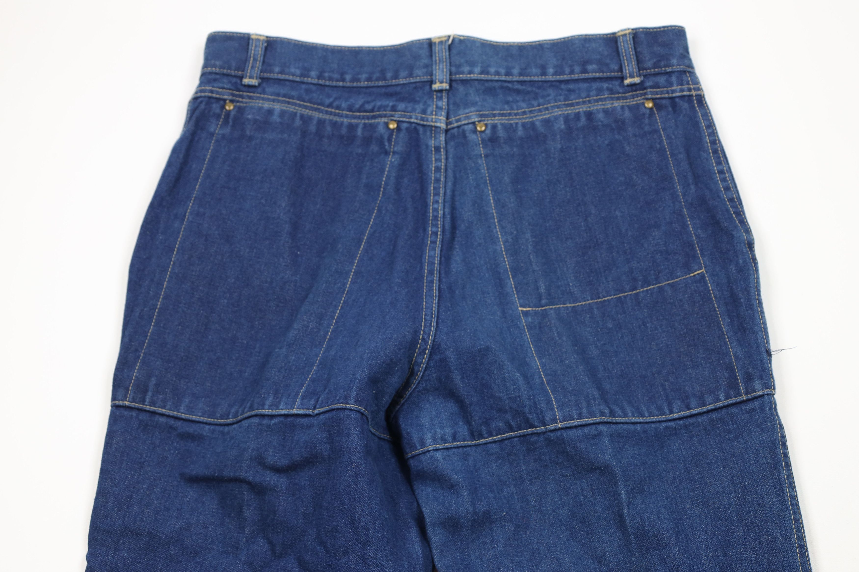Vintage Vintage 70s Streetwear Utility Wide Leg Denim Jeans Blue Size US 34 / EU 50 - 9 Thumbnail