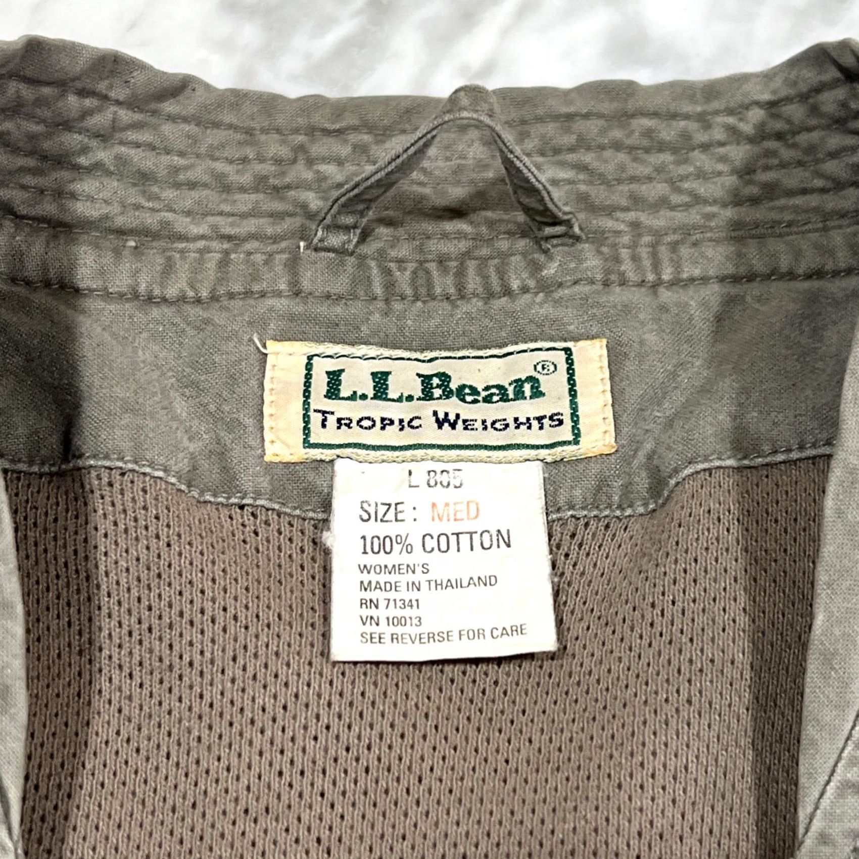 Vintage VINTAGE LL Bean Womens M Green Cotton Tropics Weights Vest Fishing Safari Multi Pockets Size M / US 6-8 / IT 42-44 - 3 Thumbnail