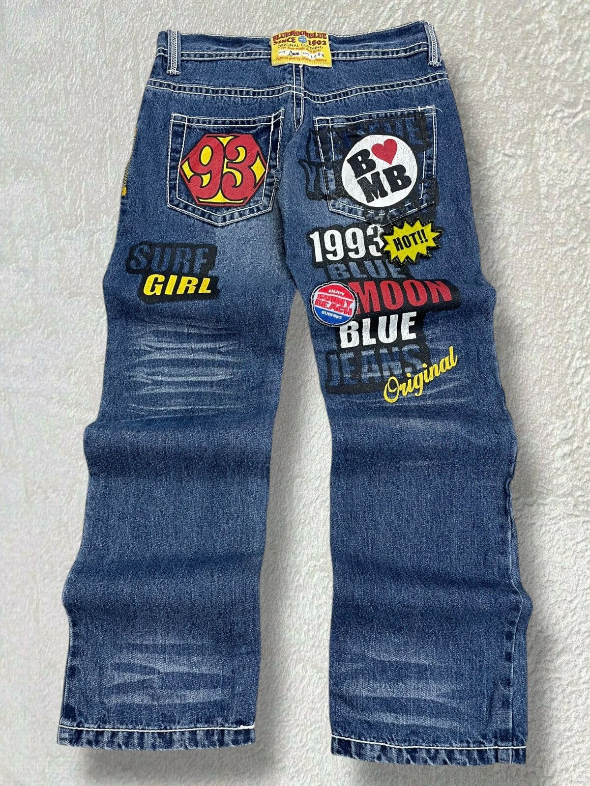 Japanese Brand Vintage 1990s Japan Designer Blue Moon Blue Surf Girl Denim Size US 29 - 1 Thumbnail