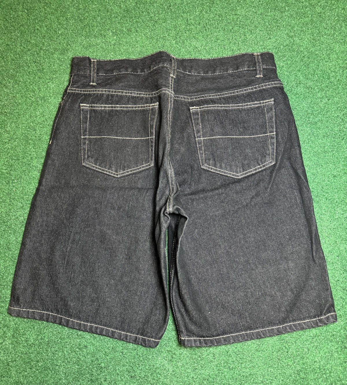Route 66 Y2K Baggy Below Knee Hip Hop Jorts Dark Wash 14” Shorts Size US 36 / EU 52 - 1 Thumbnail