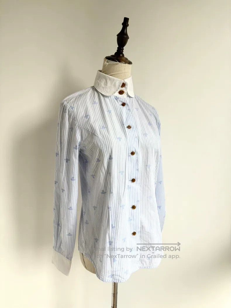 Vivienne Westwood Vivienne Westwood Vintage Blue Striped Saturn Printed Shir Size M / US 6-8 / IT 42-44 - 2 Thumbnail