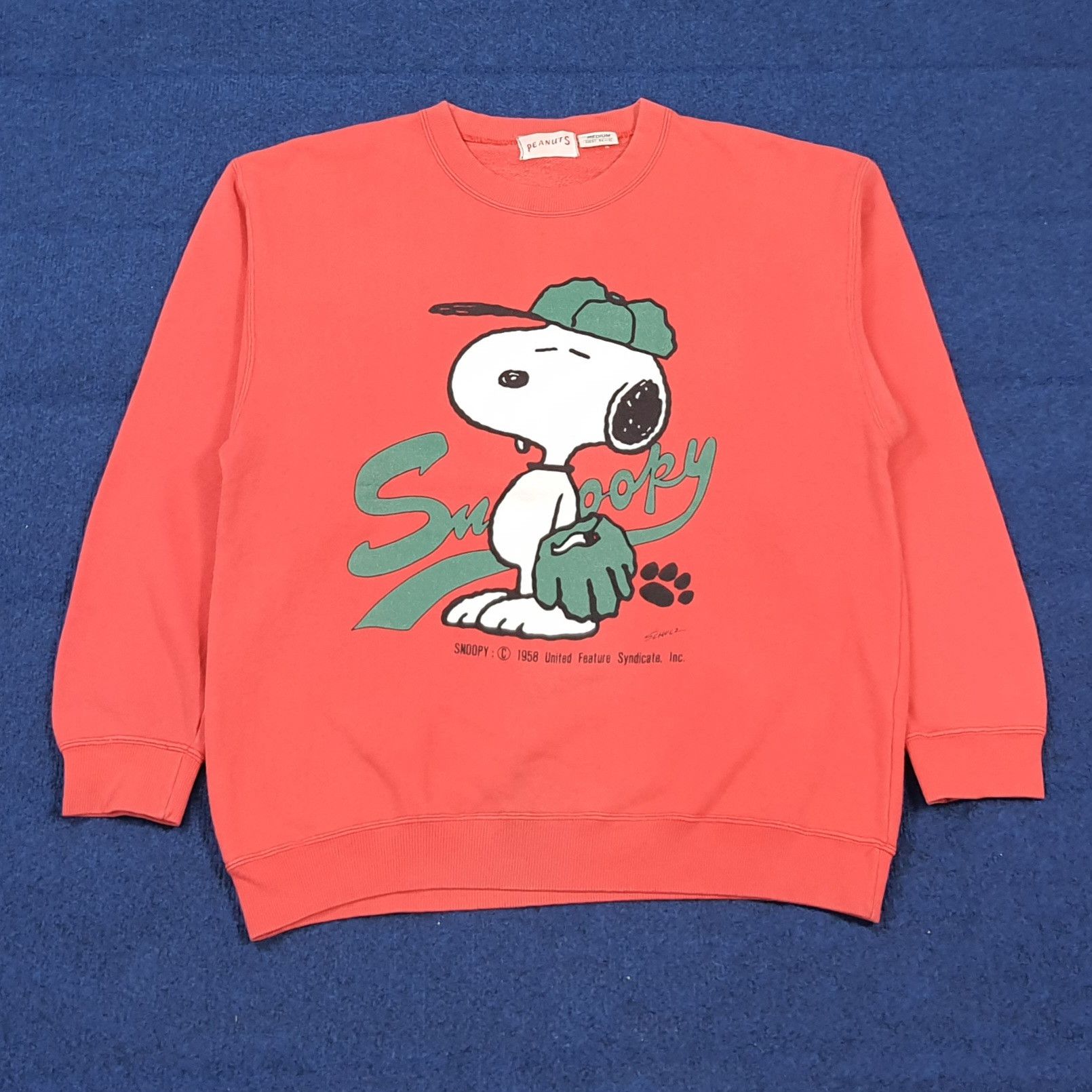 Peanuts Vintage 90s Snoopy Peanuts Baseball Sweatshirt C306N15 Size US M / EU 48-50 / 2 - 1 Thumbnail