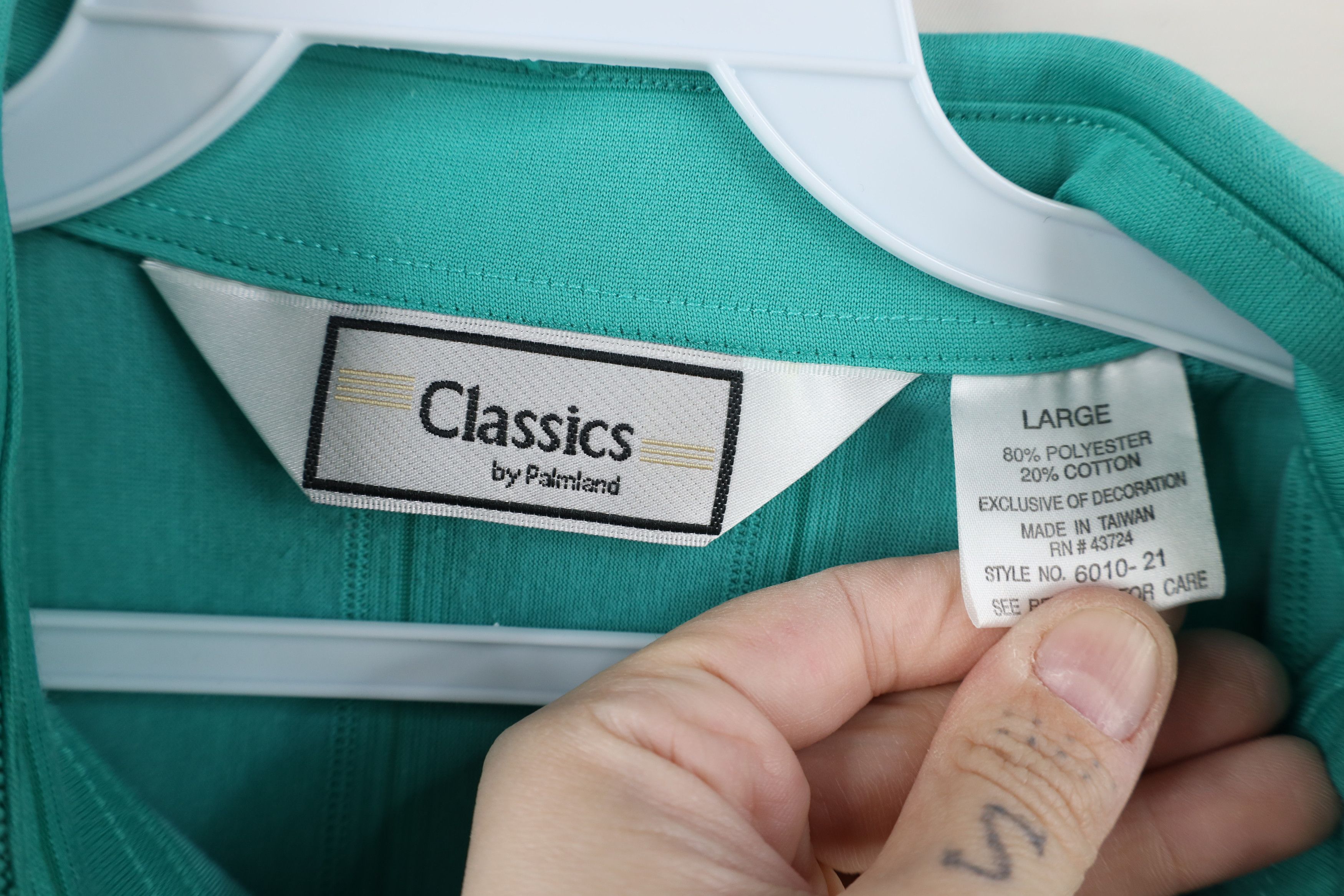 Vintage Vintage 90s Streetwear Striped Collared Pullover Polo Teal Size US L / EU 52-54 / 3 - 8 Thumbnail