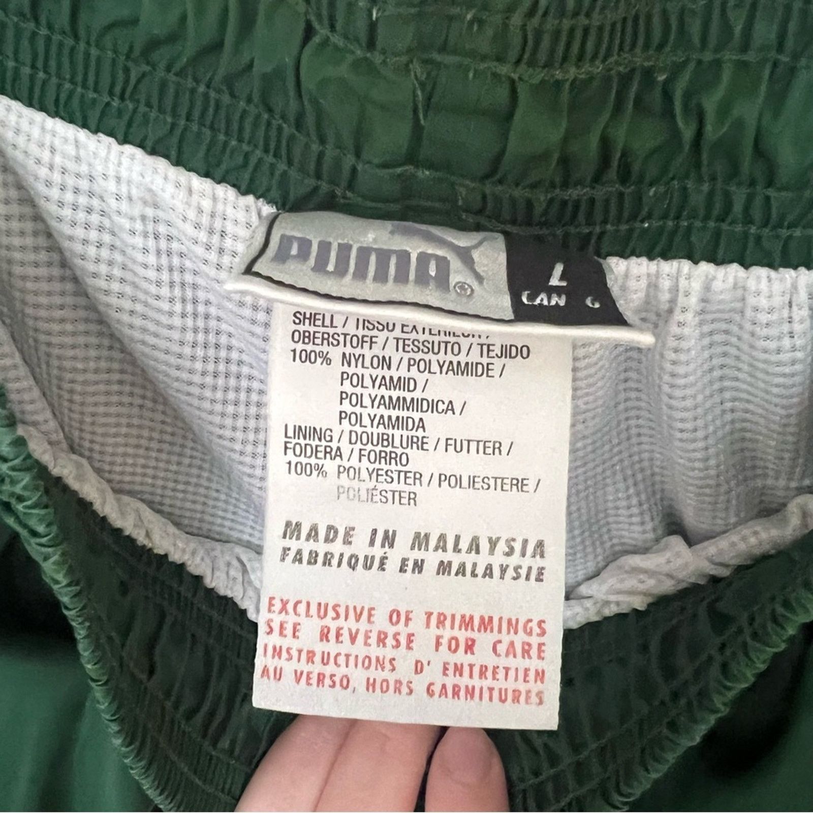 Puma Vintage Puma Green Fleece Lined Track Pants Size US 34 / EU 50 - 5 Thumbnail