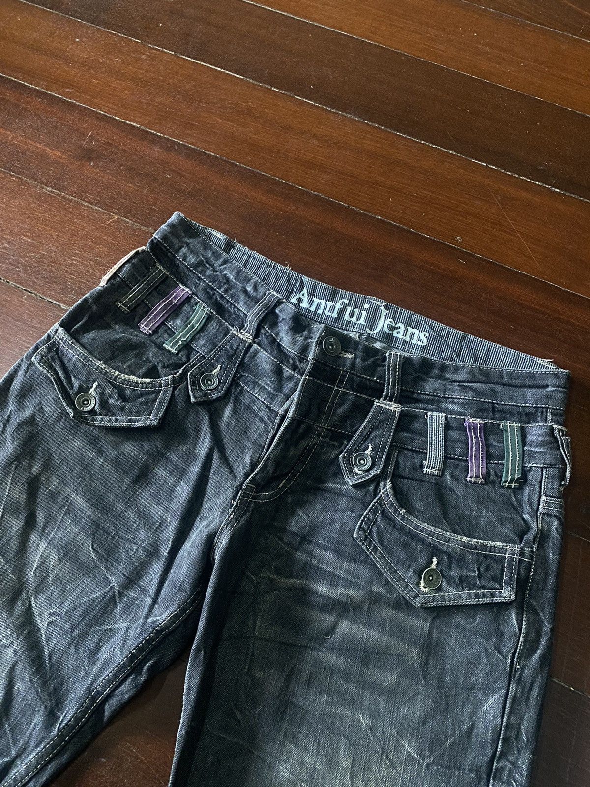 Designer × Japanese Brand × PPFM FIRE 🔥 CRAZY DESIGN ANTFUI JEANS Double Waist HONEY COMB Size US 32 / EU 48 - 9 Thumbnail
