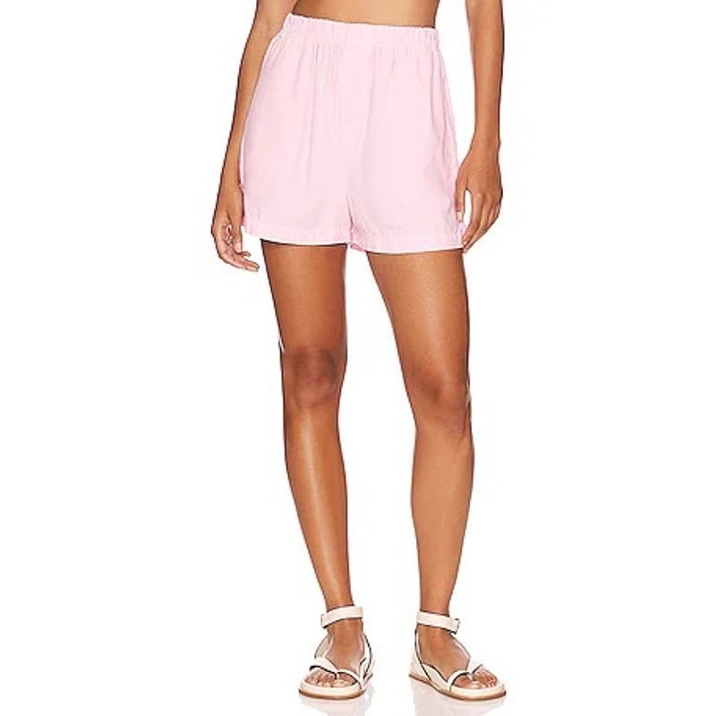 MONROW New Women’s Monrow Cotton Poplin Shorts - Small - Pink $120 Size 27" / US 4 / IT 40 - 1 Thumbnail