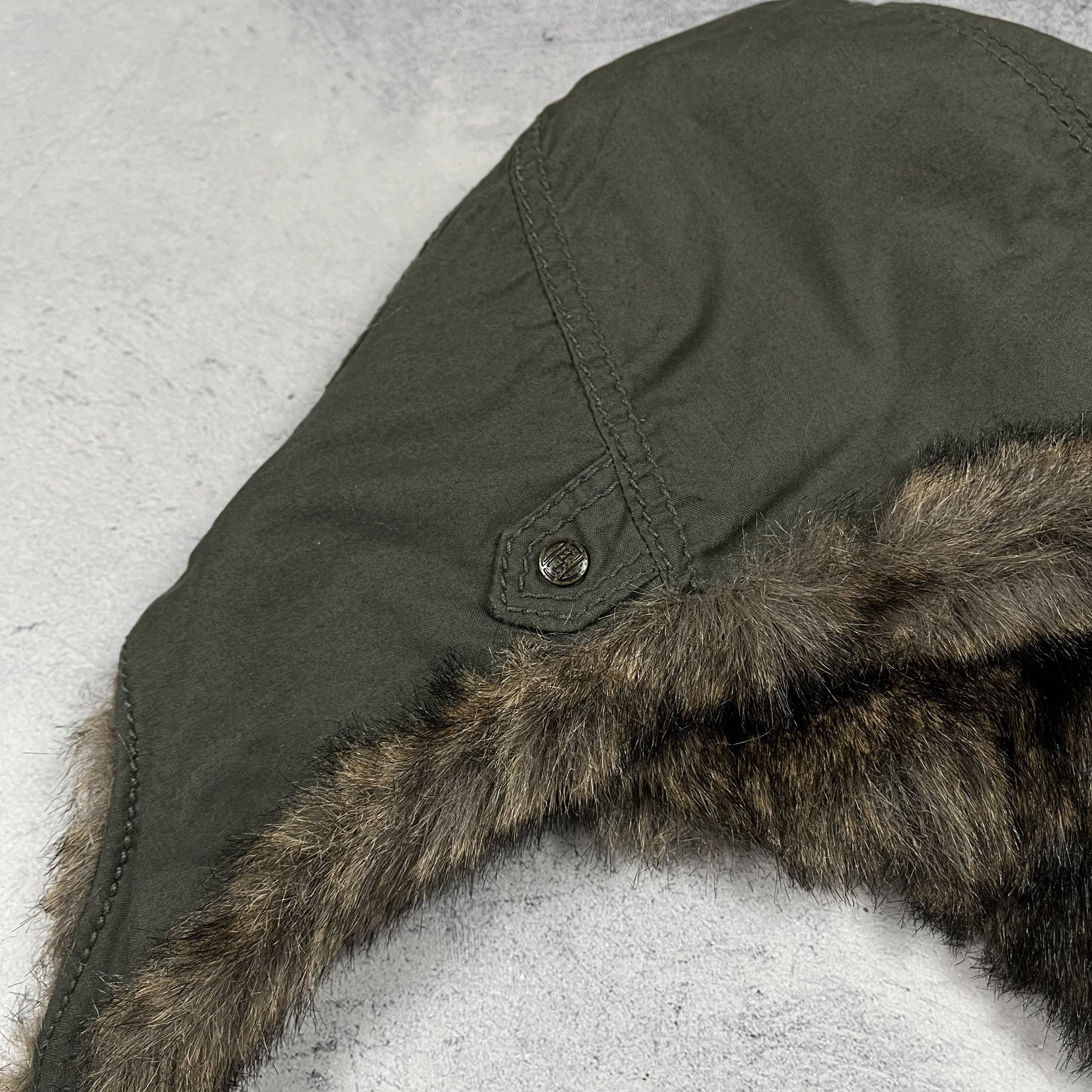 Diesel Vintage Diesel Y2K Faux Fur Aviator Hat Earflap Cap 00’s Size ONE SIZE - 7 Thumbnail