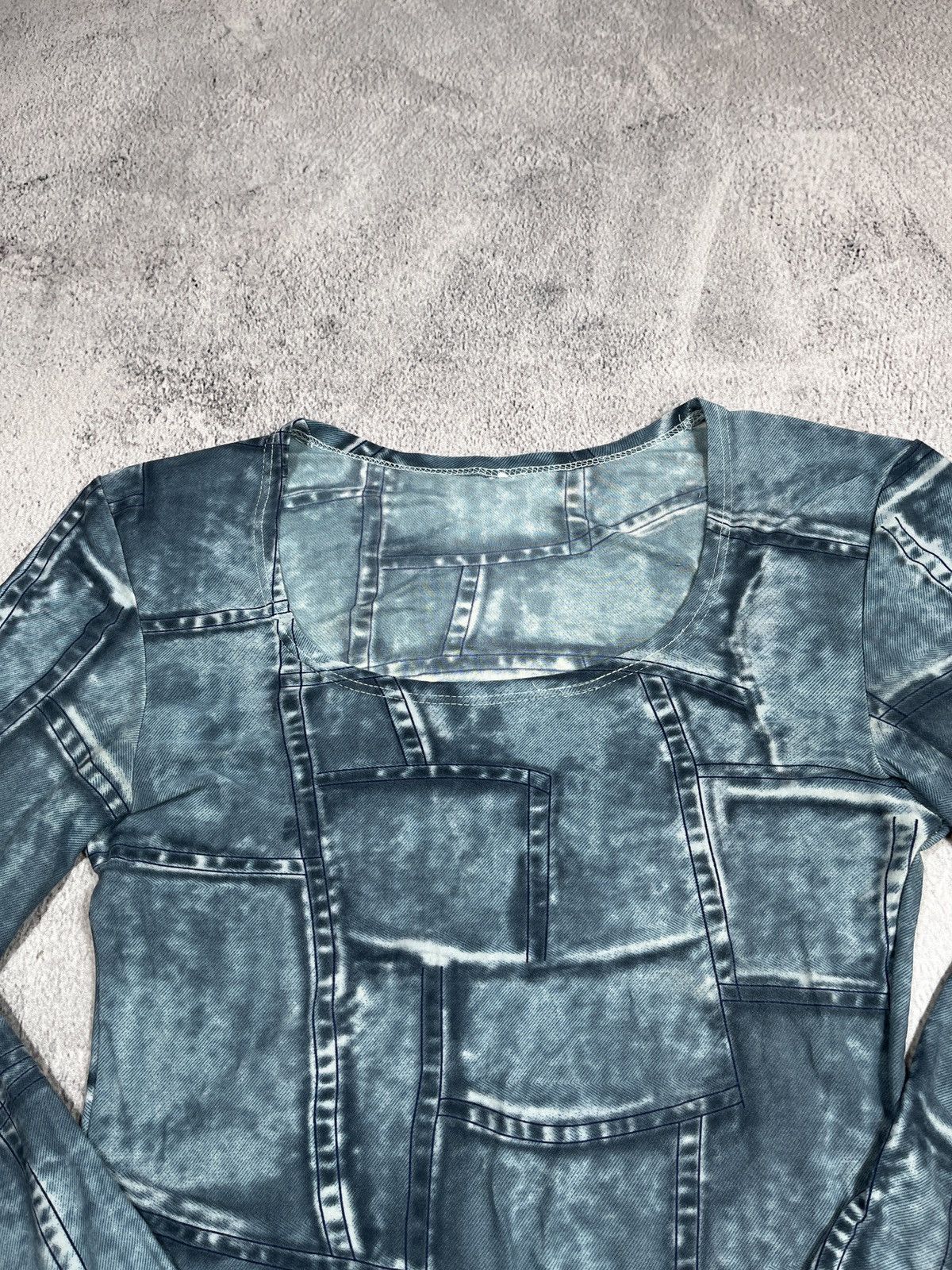 Japanese Brand Vintage Y2K Japanese all over denim style longsleeve size M Size M / US 6-8 / IT 42-44 - 5 Thumbnail
