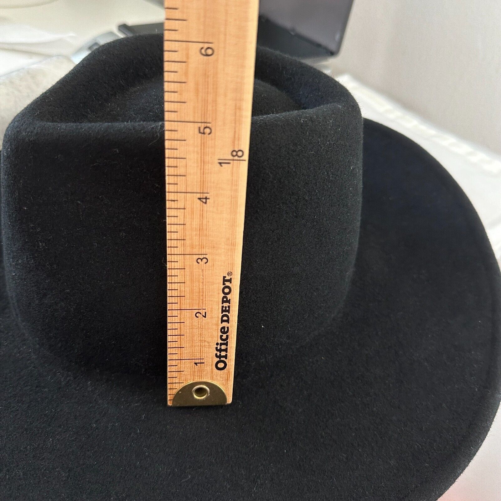 Other NWOT Black Teardrop Round Wide Brim Wool Fedora Unisex Size ONE SIZE - 15 Thumbnail