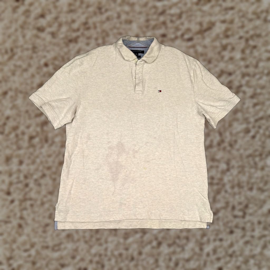 Tommy Hilfiger Tommy Hilfiger Shirt Extra Large Beige Classic Fit Cotton Golfer Men Size US XL / EU 56 / 4 - 1 Thumbnail