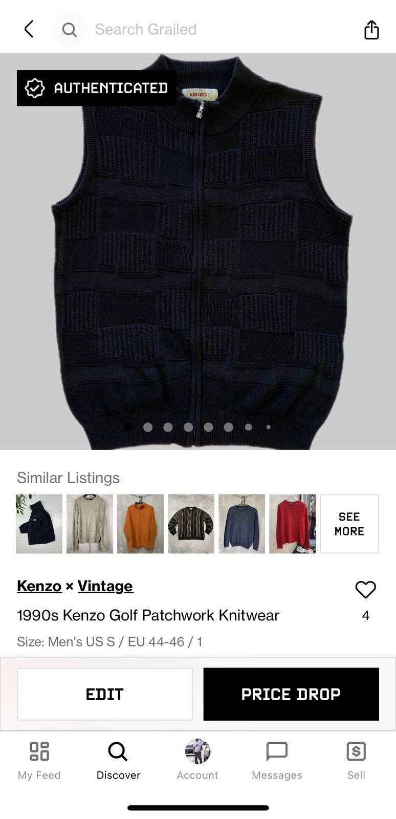 Kenzo × Vintage 1990s Kenzo Golf Patchwork Knitwear Size US S / EU 44-46 / 1 - 2 Thumbnail