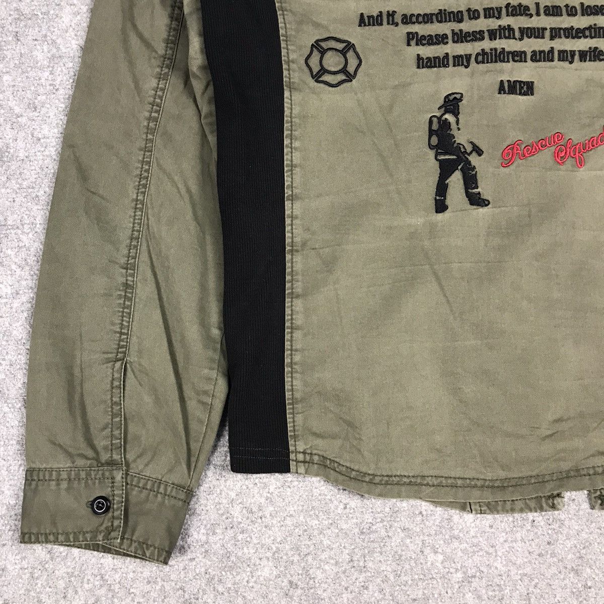 Japanese Brand RESCUSE SQUAD EMBROIDERY DESIGN ZIPPER DOUBLES POCKET JACKET Size US M / EU 48-50 / 2 - 11 Thumbnail