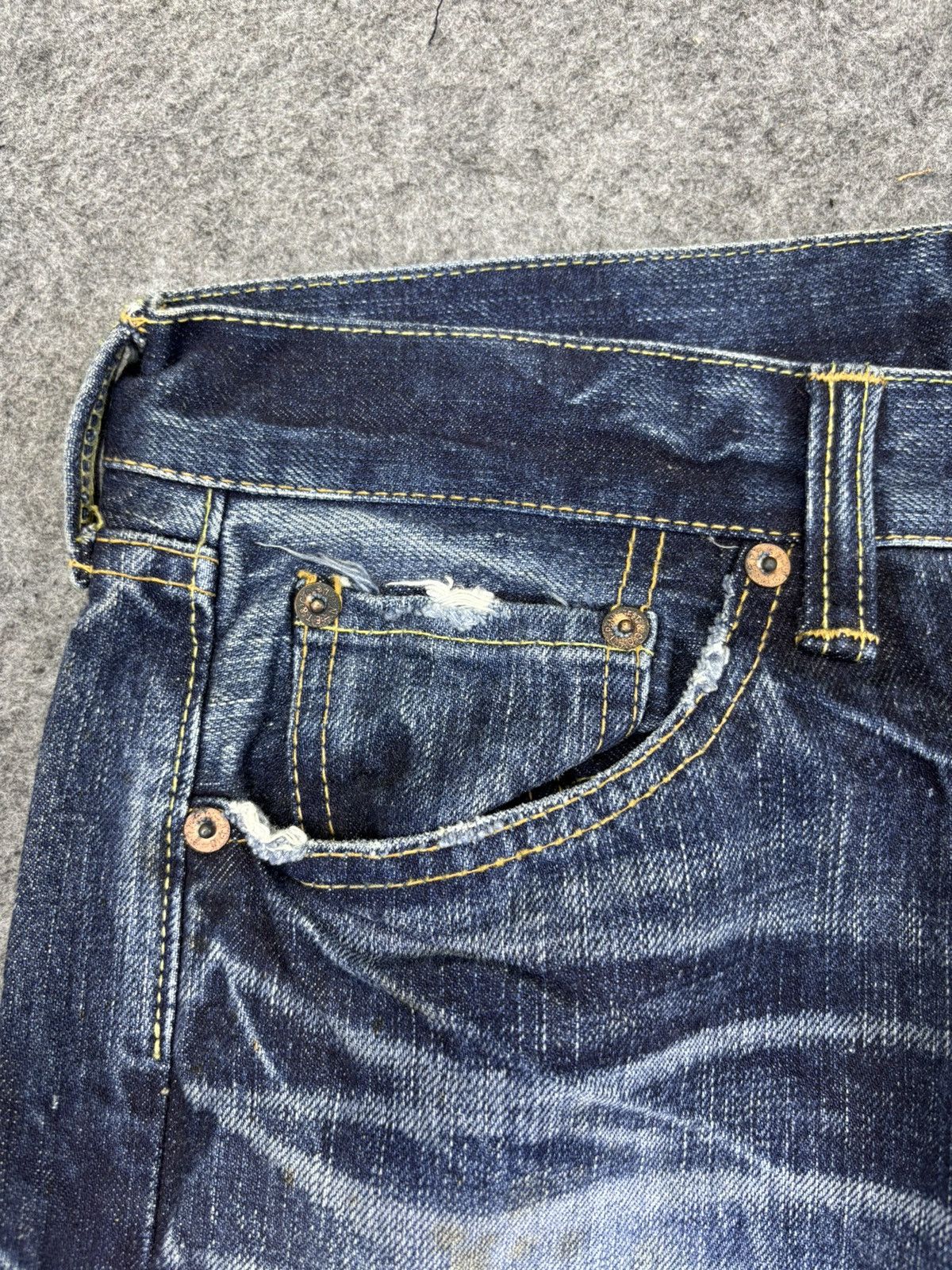 Eternal 💥Raw Sturdy Denim💥Vtg Eternal Insane Fades Denim F971 Size US 29 - 7 Thumbnail