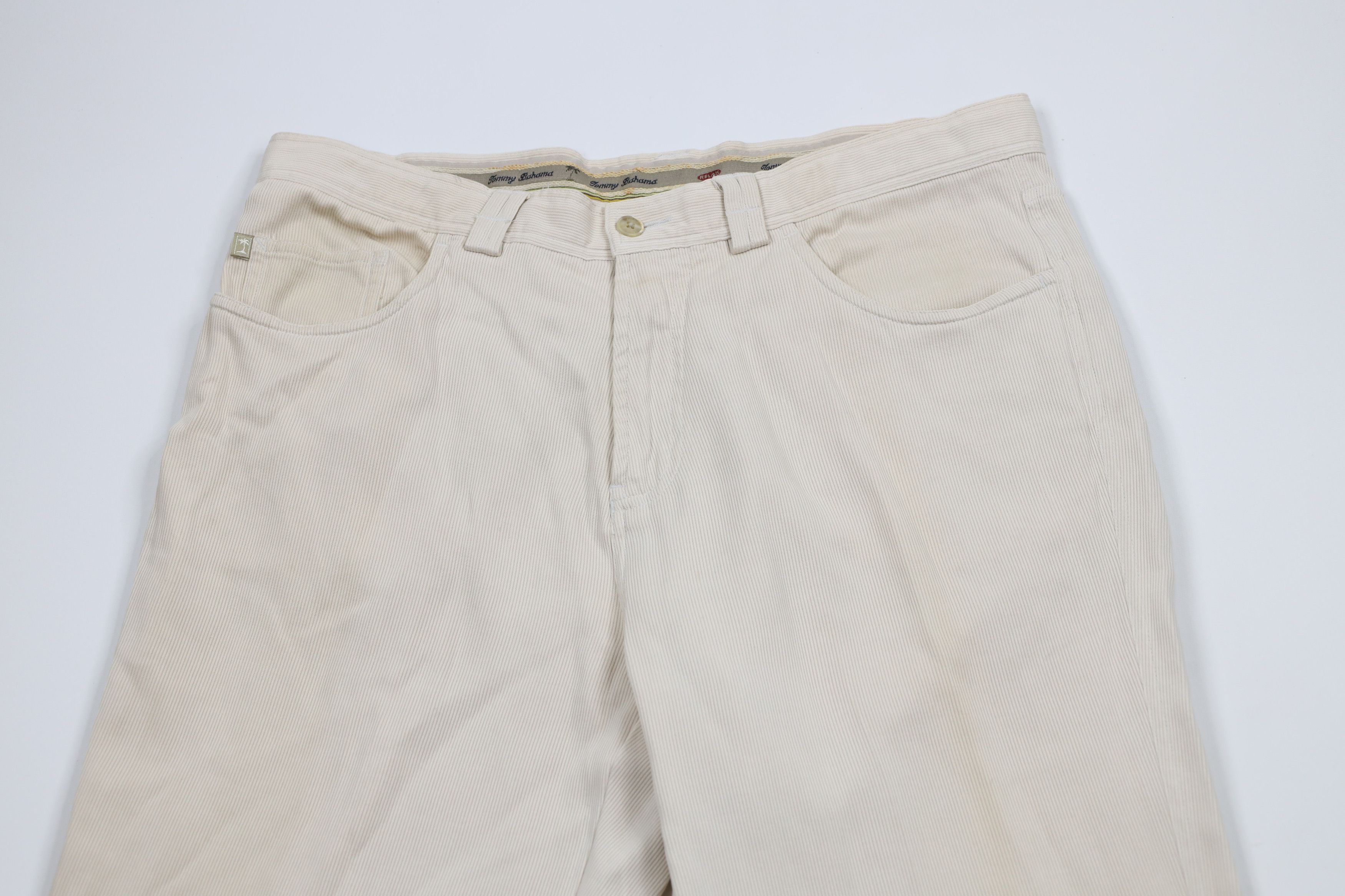 Tommy Bahama × Vintage Vintage 90s Tommy Bahama Silk Whipcord Ribbed Wide Leg Pants Size US 35 - 2 Thumbnail