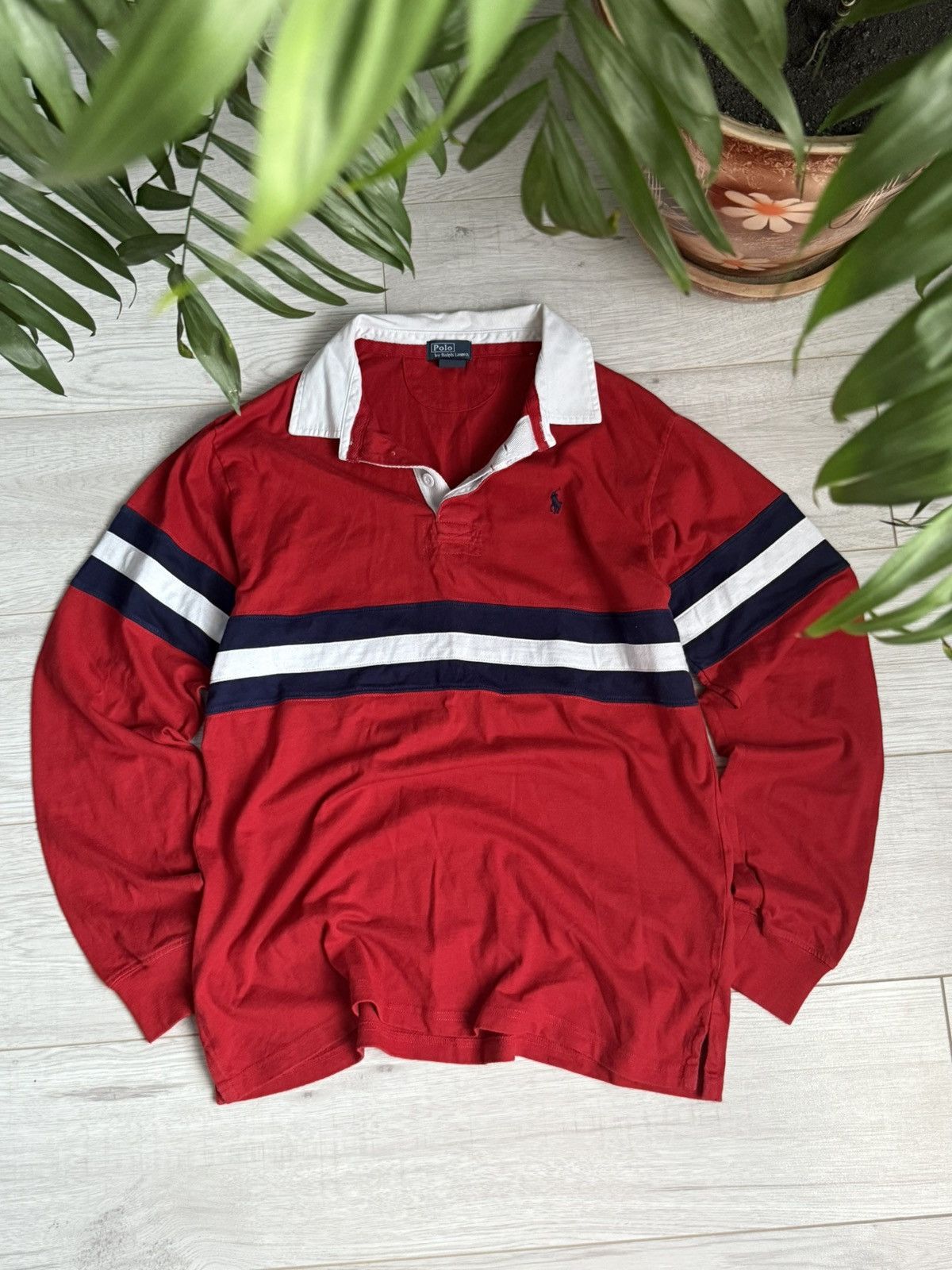 Polo Ralph Lauren Vintage Polo Ralph Lauren striped rugby shirt Size US M / EU 48-50 / 2 - 1 Thumbnail
