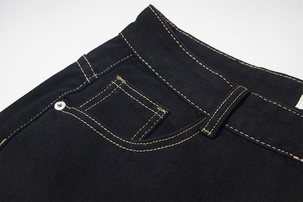 Jean Retro Floral Embroidered Loose Straight Washed Denim Shorts Size US 32 / EU 48 - 3 Thumbnail