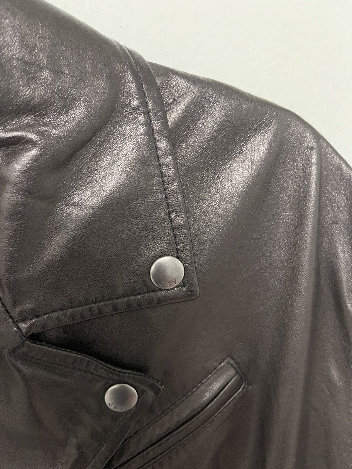 John Varvatos Asymmetrical Leather Biker Jacket. Large Size US L / EU 52-54 / 3 - 10 Thumbnail