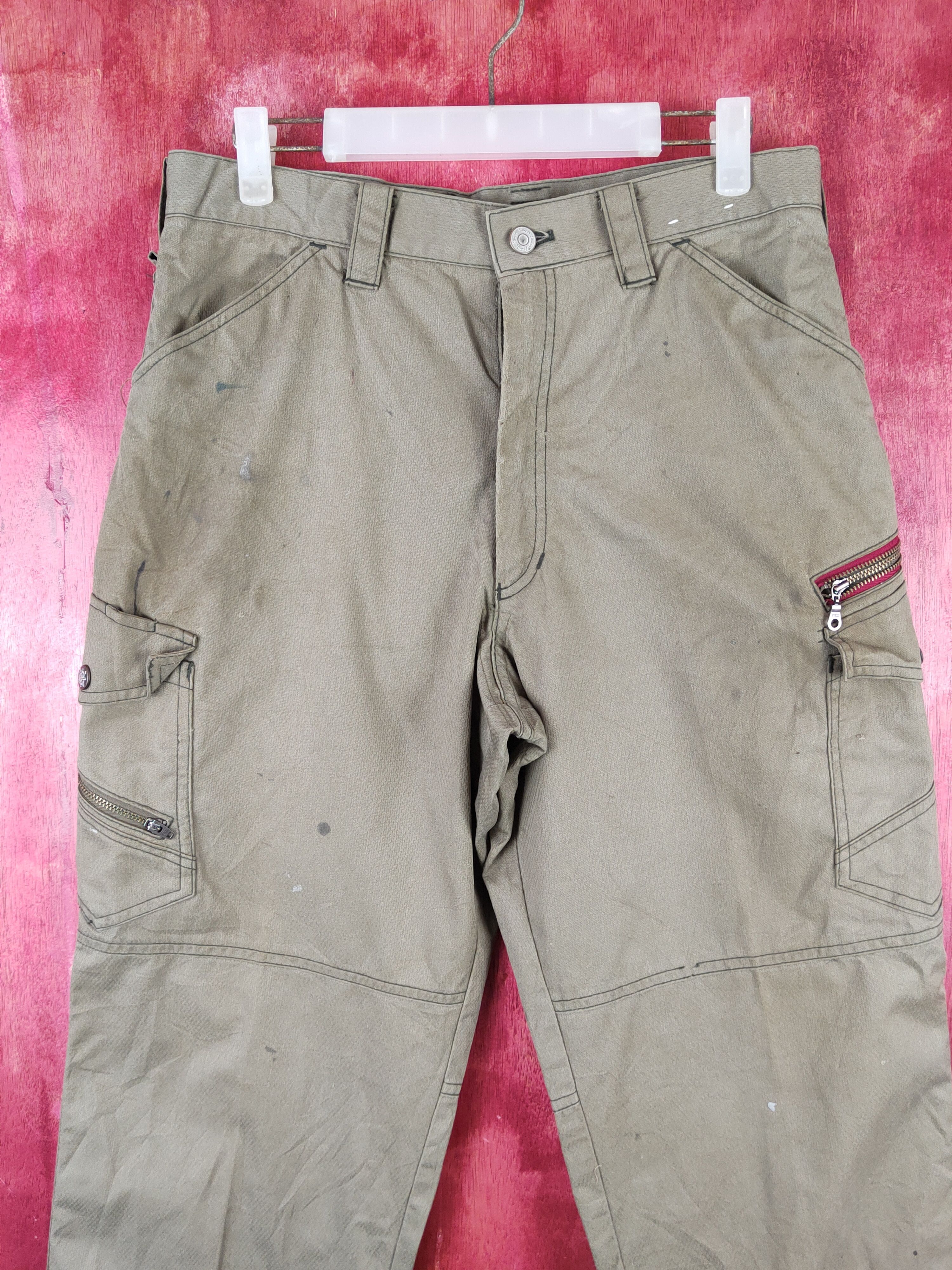 Japanese Brand Jawin Olive Multipocket Tactical Cargo Pants #S1823 Size US 32 / EU 48 - 2 Thumbnail