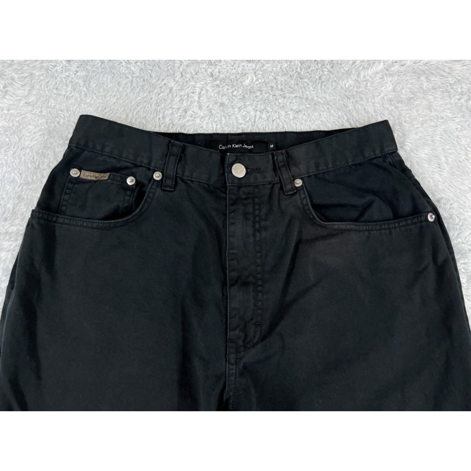 Calvin Klein Calvin Klein Jeans Women Black Denim 32 High Rise Straight Bootcut 5-Pocket Stretch Cotton Denim Pants Regular Size 32 Womens Size 24" / US 00 / IT 34 - 4 Thumbnail