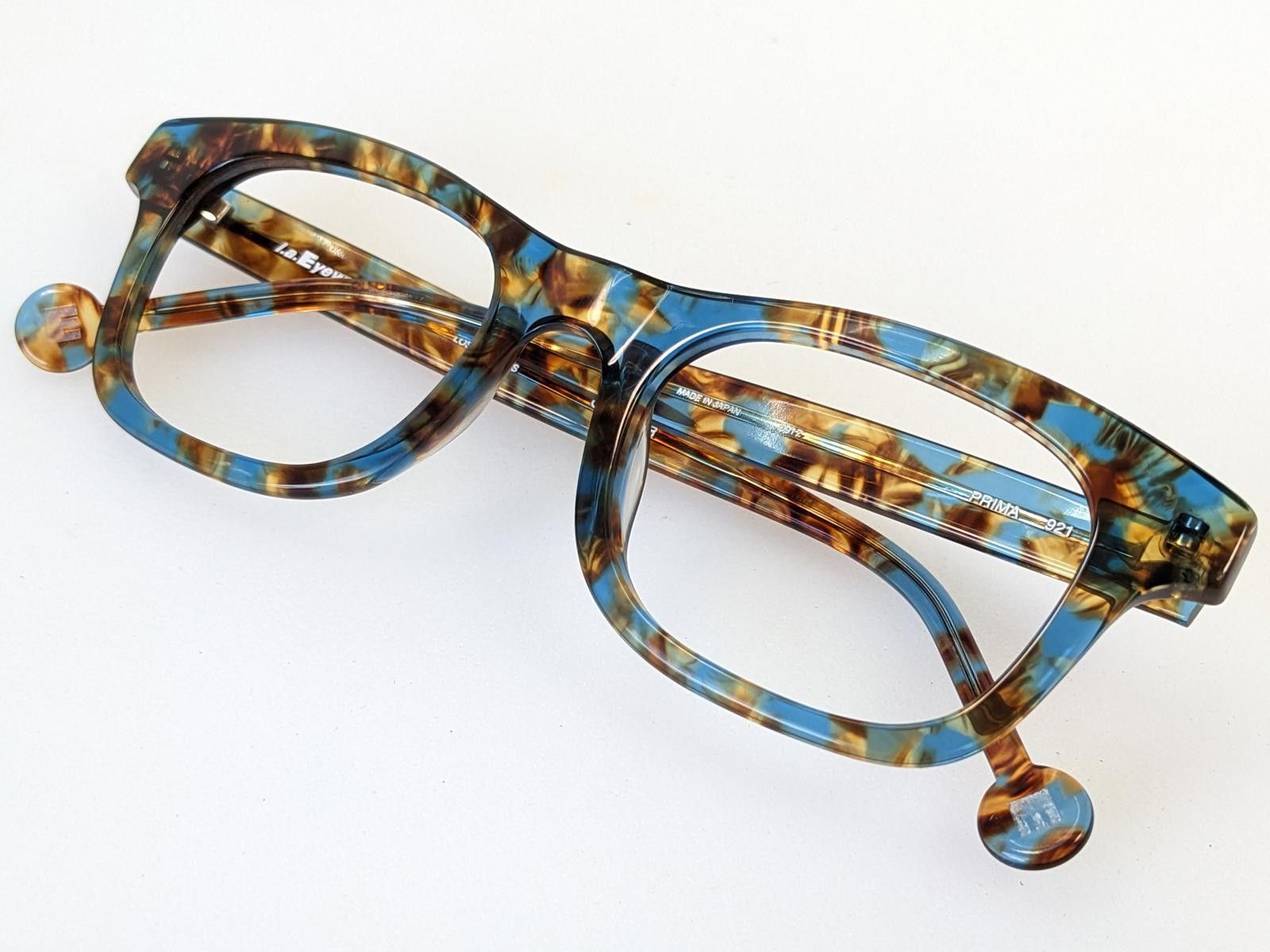 l.a.Eyeworks L.A. Eyeworks Japan Prima 0917 Eyeglasses Blue Tortoise Size ONE SIZE - 9 Thumbnail