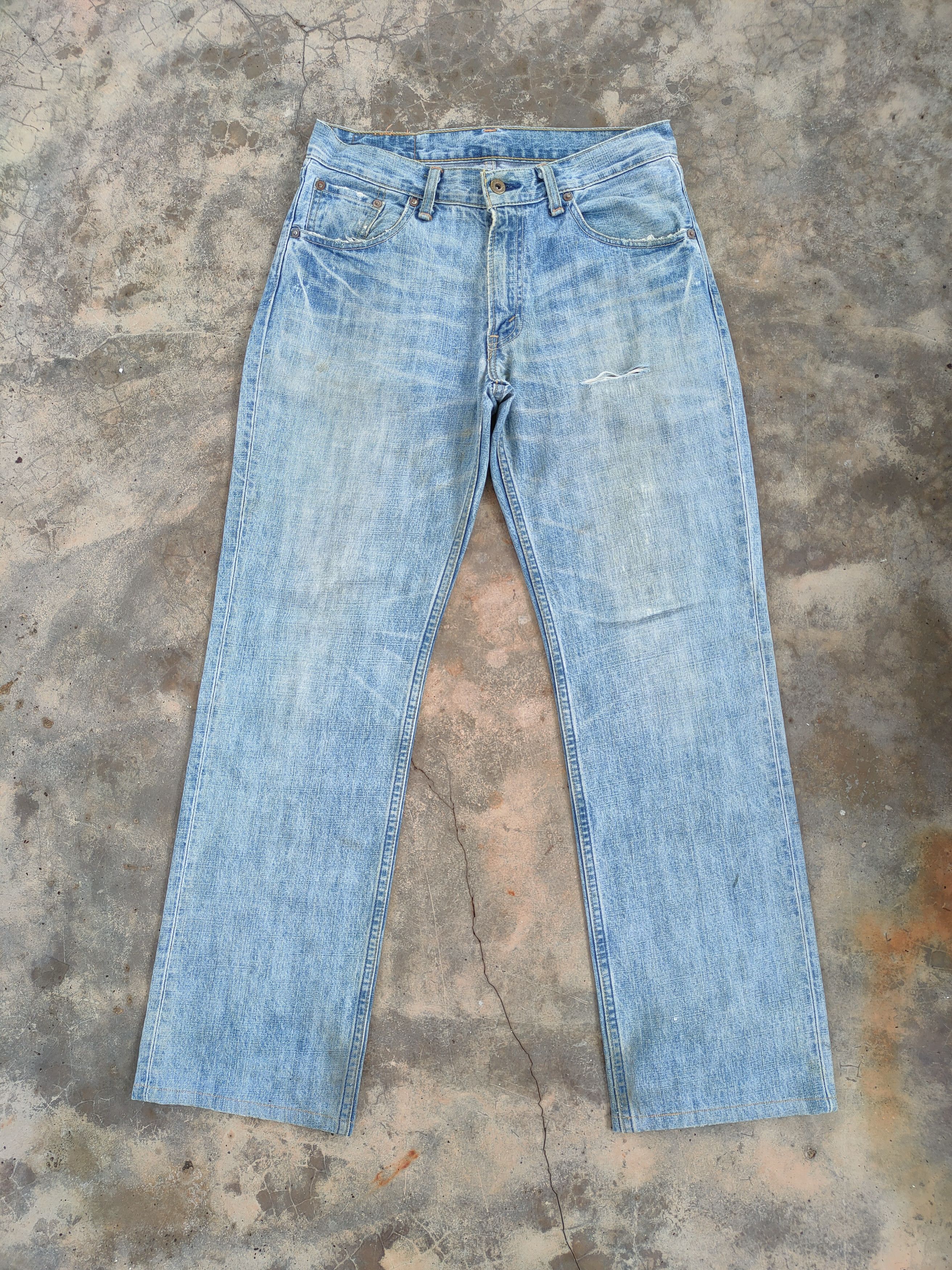 Levi's Vintage Clothing W31 VINTAGE LEVI'S 502 FADED RIPPED JEANS DENIM PANTS Size US 31 - 2 Thumbnail