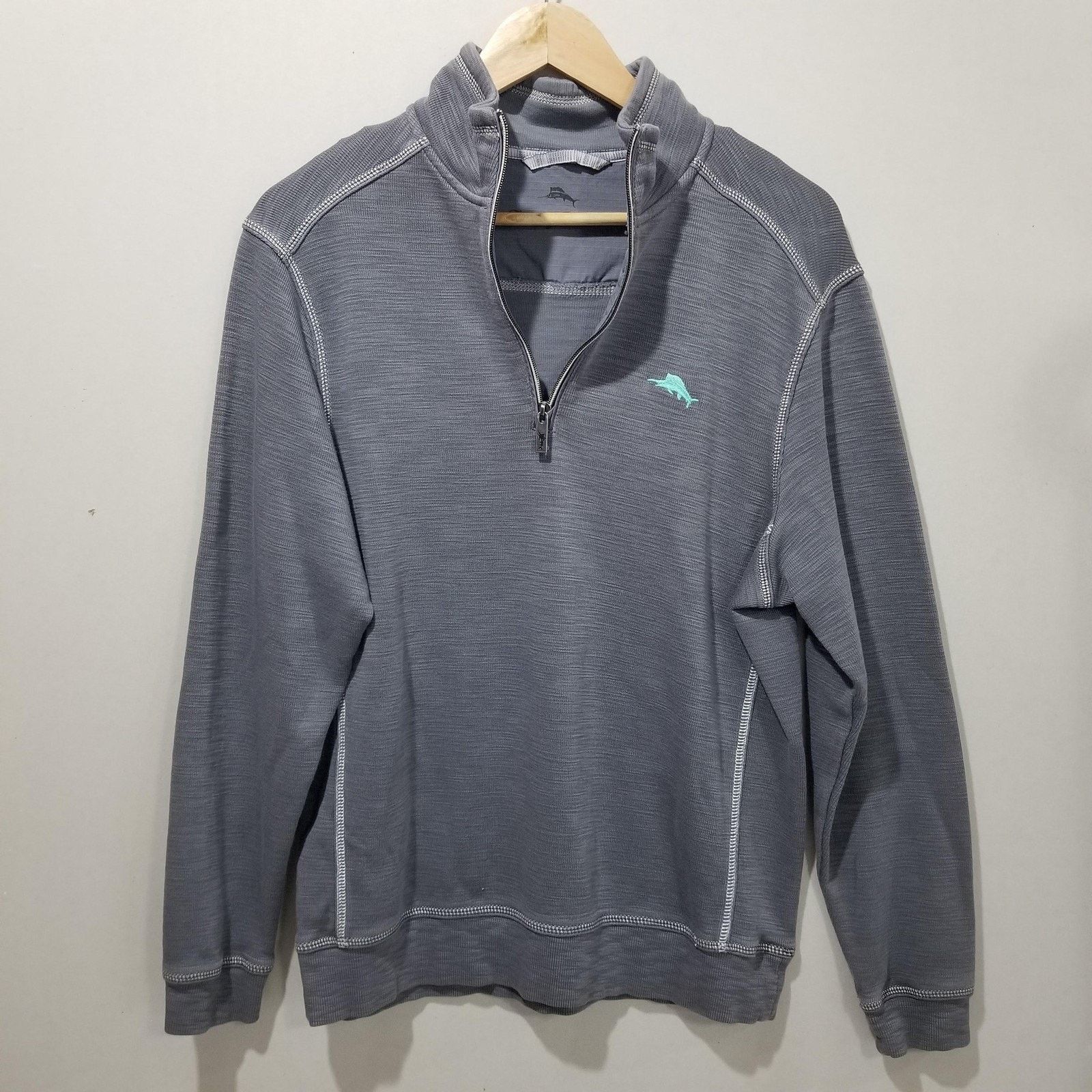 Tommy Bahama Tommy Bahama Tobago Bay Half Zip Men’s Small Gray Aqua Size US S / EU 44-46 / 1 - 13 Thumbnail
