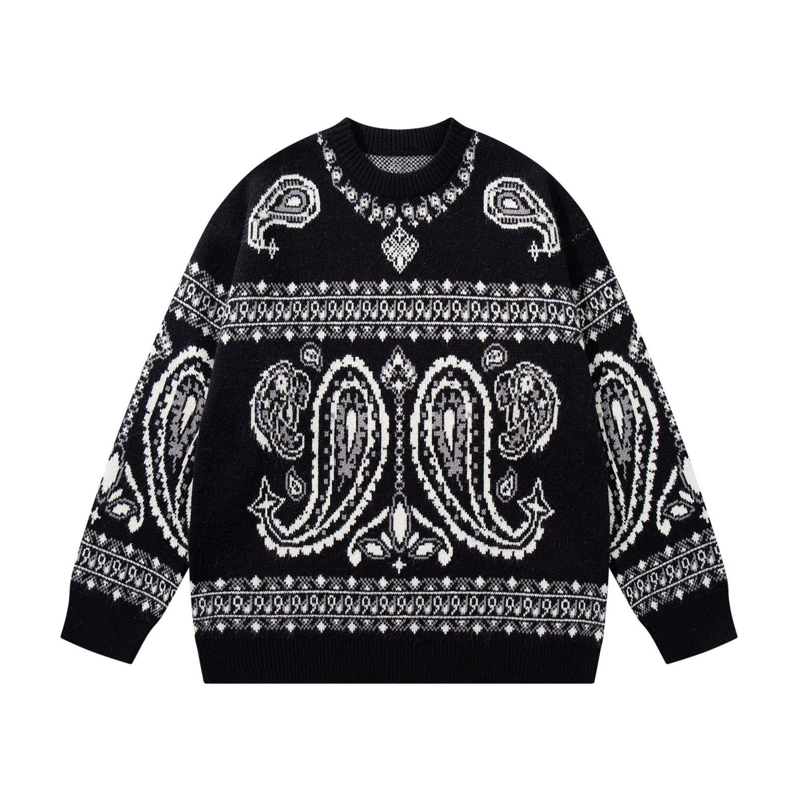 Japanese Brand Paisley Patterned Knit Sweater, Crewneck Sweater Size US M / EU 48-50 / 2 - 1 Thumbnail