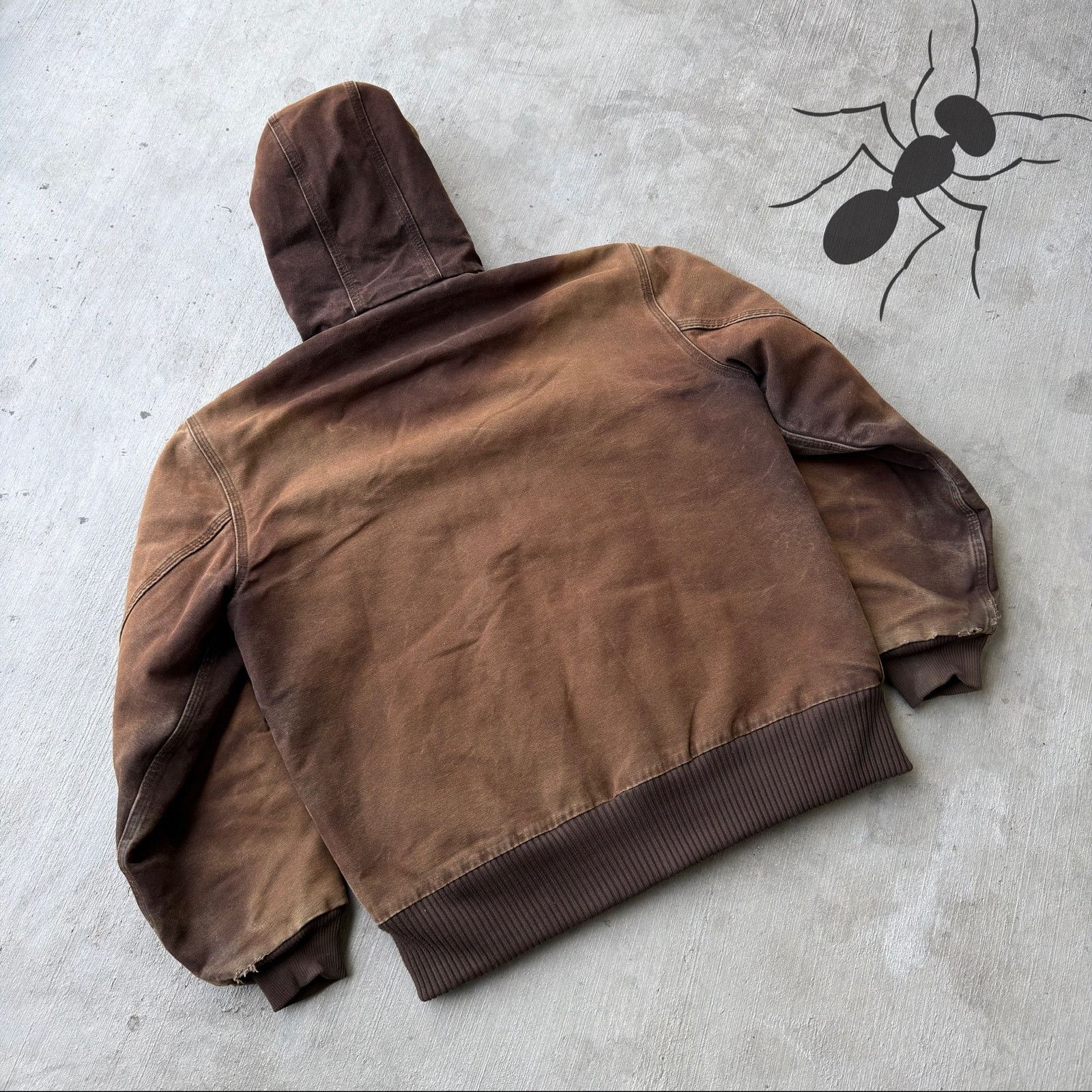 Carhartt × Vintage Carhartt J130 DKB faded brown hooded work wear jacket Size US M / EU 48-50 / 2 - 6 Thumbnail