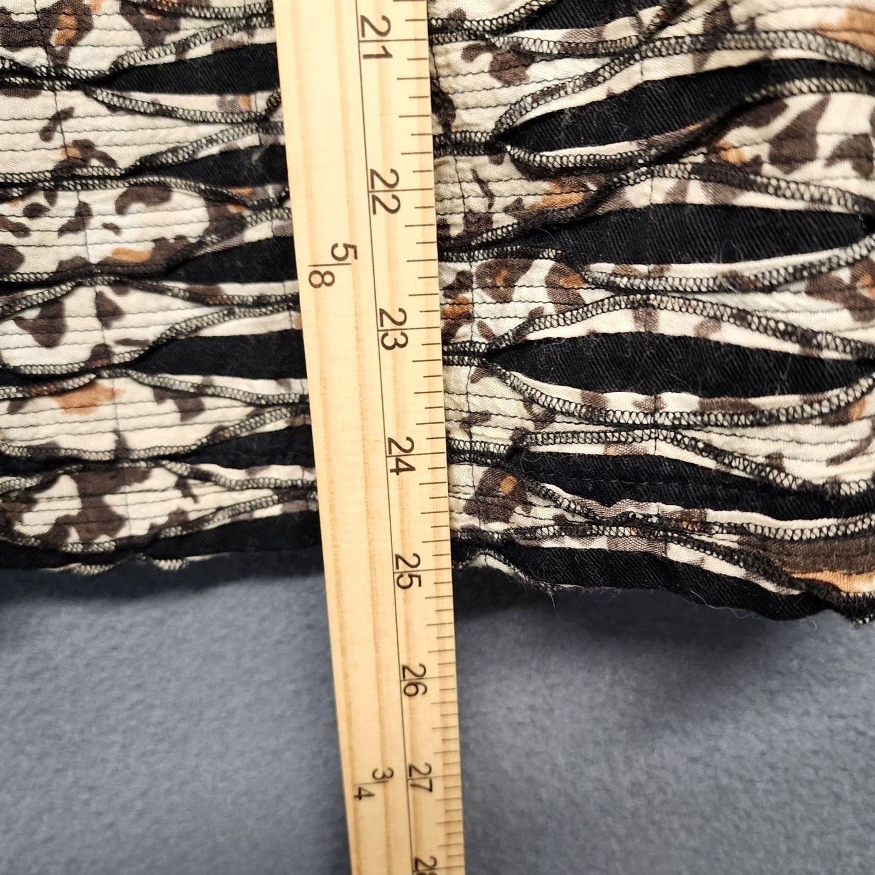 Vintage Chico's Jacket Womens XL Black Beige Textured Animal Print Button Front Size XL / US 12-14 / IT 48-50 - 5 Thumbnail