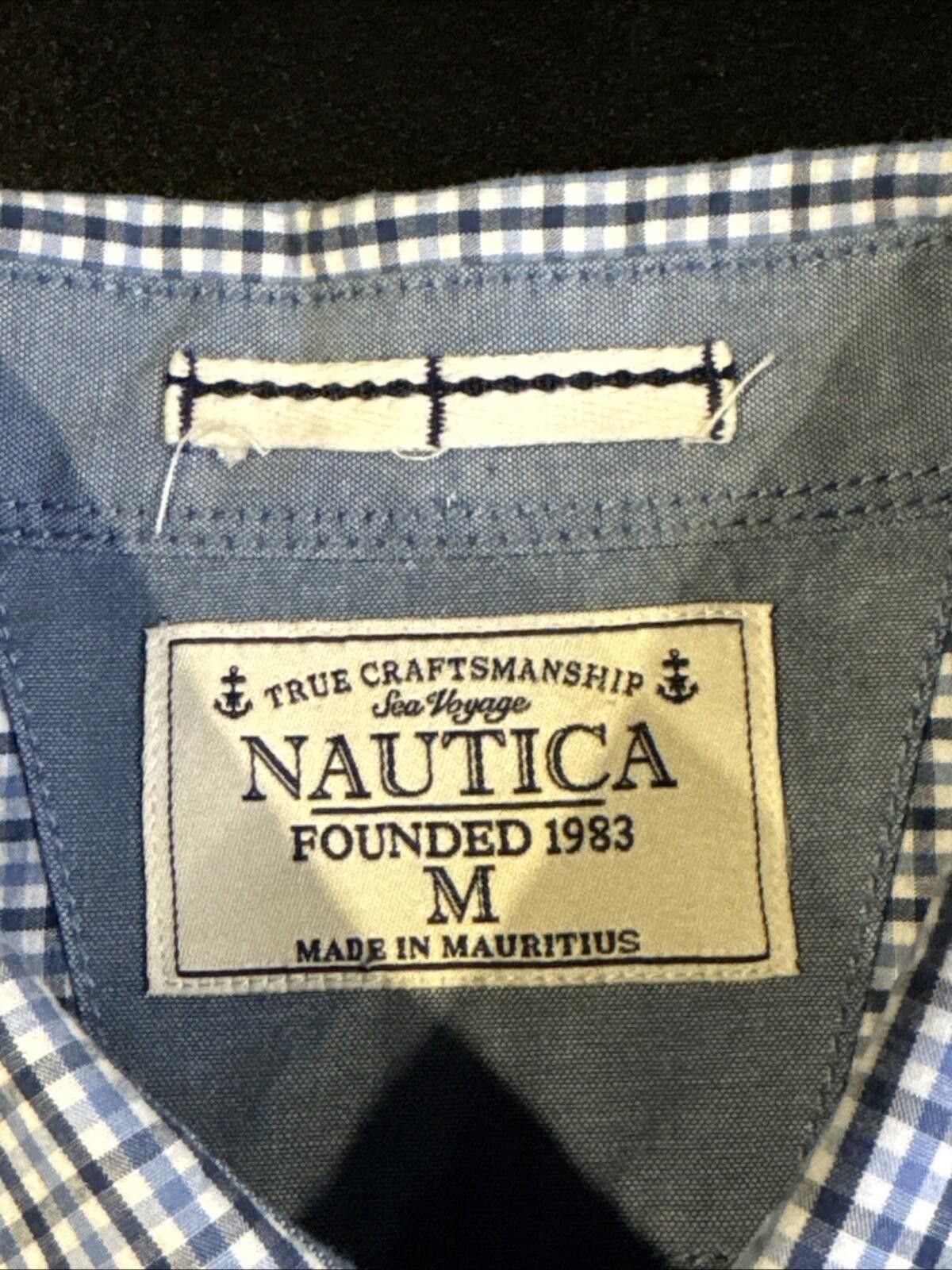Nautica Nautica Shirt Men's Medium Blue Plaid LS Button Down (642) Size US M / EU 48-50 / 2 - 4 Thumbnail