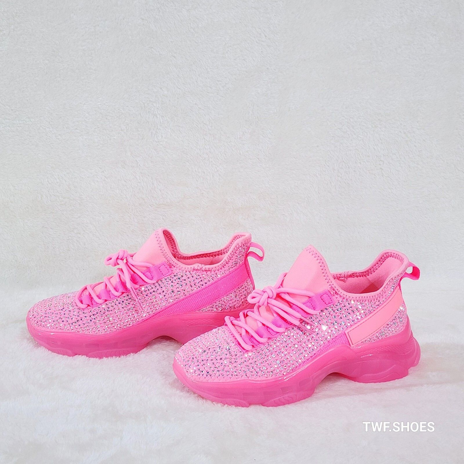 Other Frey Pink Neon Jelly Sole Slip On Pull Tie Comfy Running Sho Size US 10 / IT 40 - 1 Thumbnail