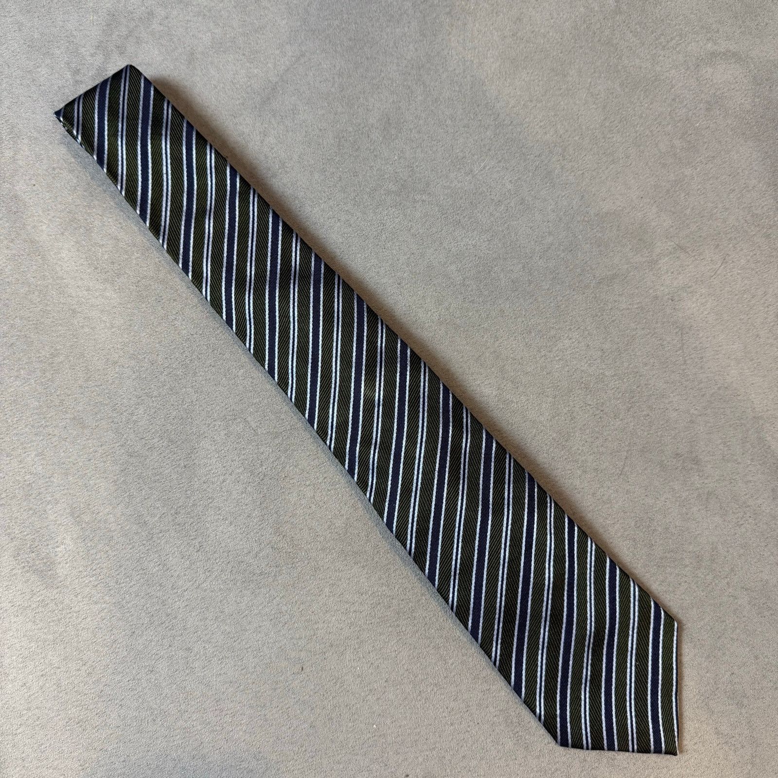 Other Vakko Tie 100% Silk Diagonal Stripe Green Blue Size ONE SIZE - 3 Thumbnail