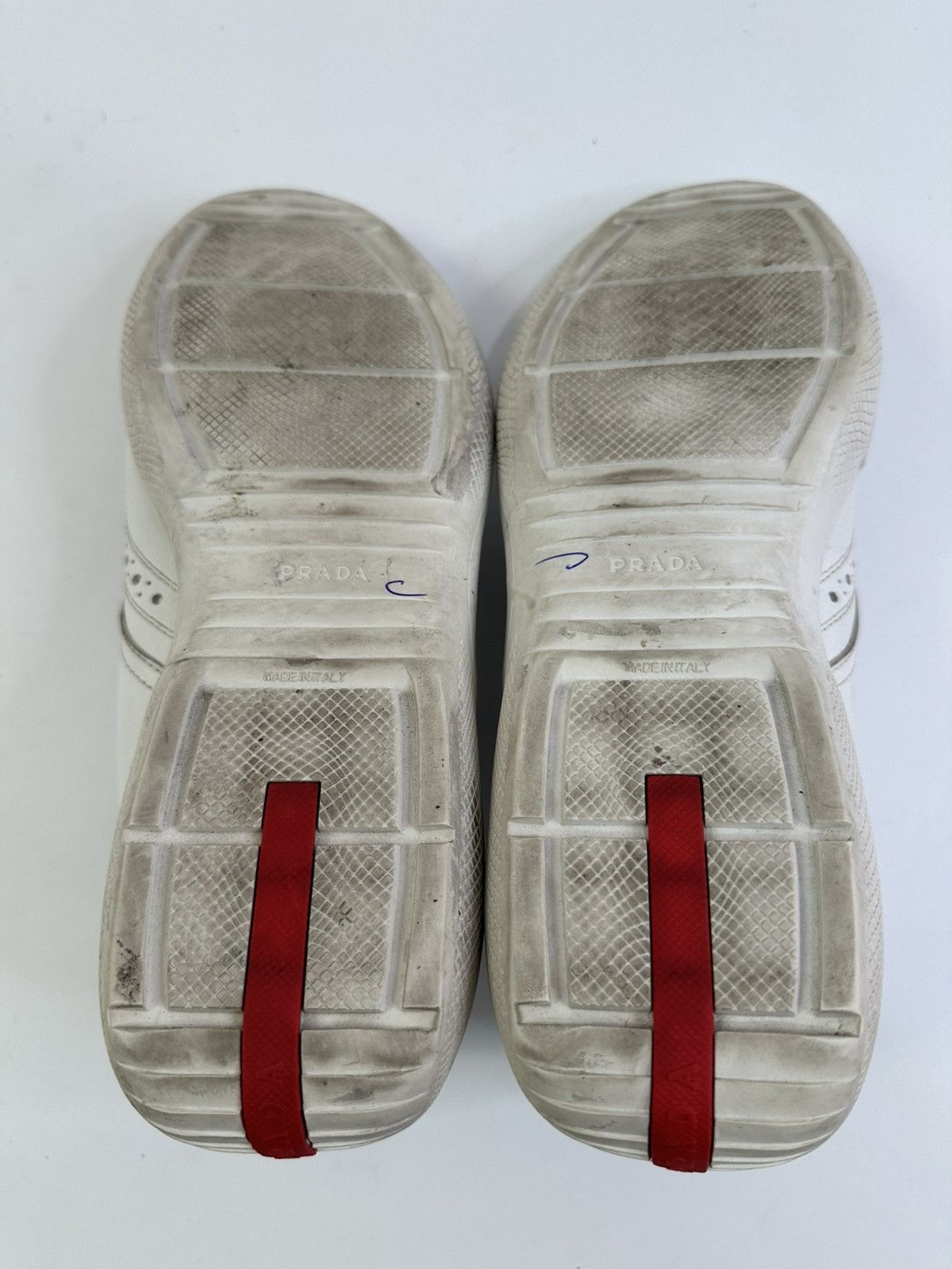 Prada Vintage Prada White Leather High Top Sneakers Size 8 UK Size US 9 / EU 42 - 9 Thumbnail