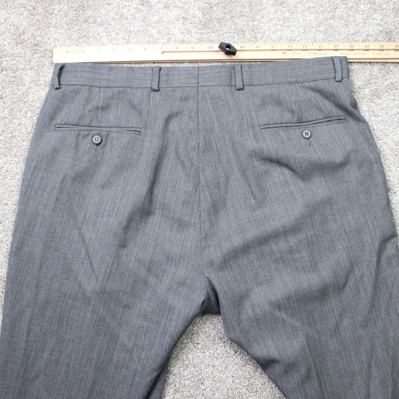 Joseph Joseph & Feiss International Pants Mens 38x30 Gray Pleated Cuffed Wool Dress Pants Size US 38 / EU 54 - 6 Thumbnail