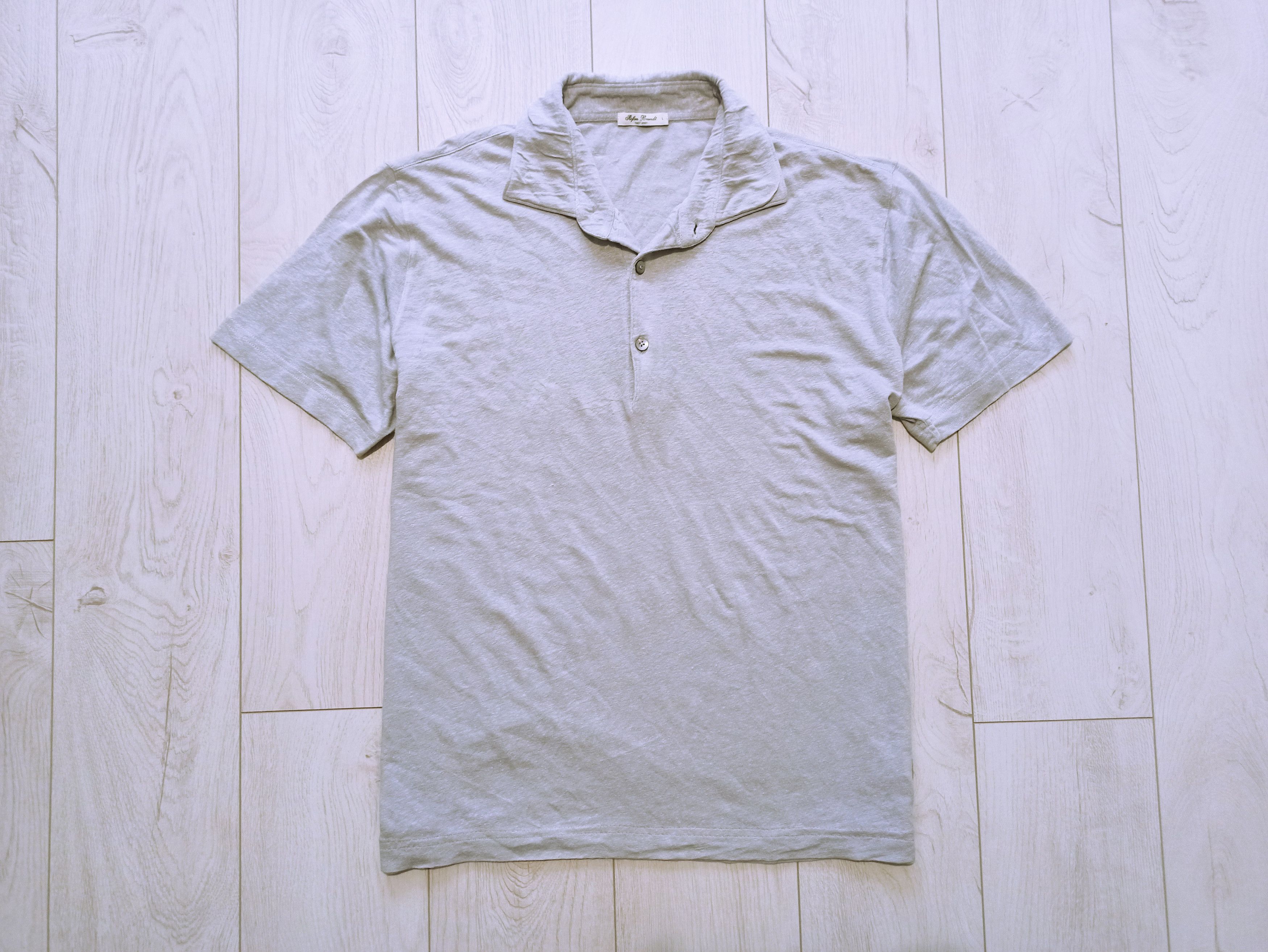 Designer Stefan Brandt Linen jersey polo shirt Size US L / EU 52-54 / 3 - 1 Thumbnail