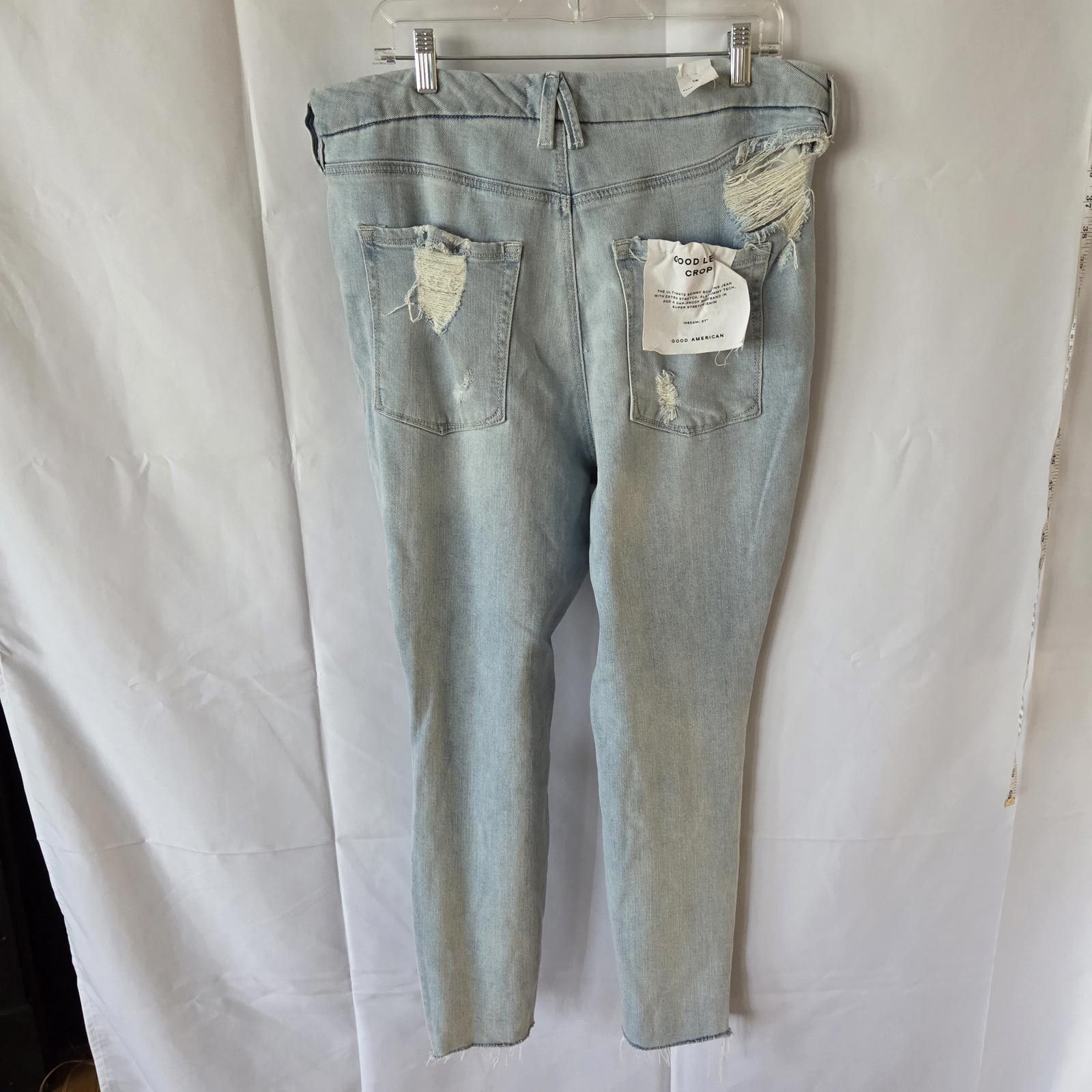 Designer Good American - Good Leg Distressed Crop Jean - Size 16 Size 38" / US 16 / IT 52 - 4 Thumbnail