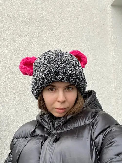 Handmade × Japanese Brand Handmade Knitted Hat Teddy Bear Bunny Style Tiktok Size ONE SIZE - 1 Thumbnail