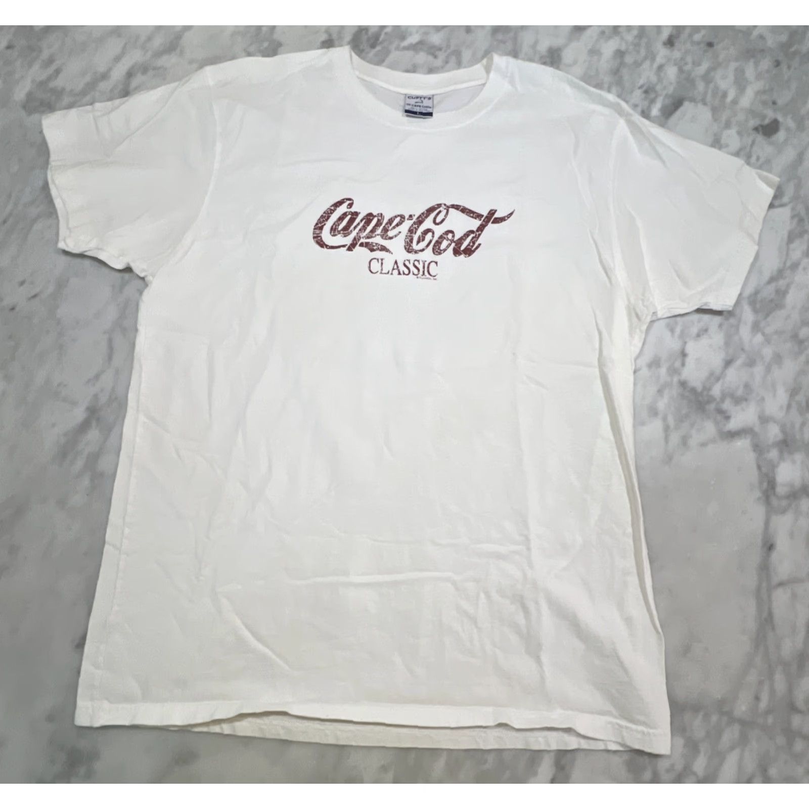 Vintage VINTAGE Cape Cod Classic Cuffy’s T Shirt Large Coca Cola Script White Red Cotton Size US L / EU 52-54 / 3 - 2 Thumbnail