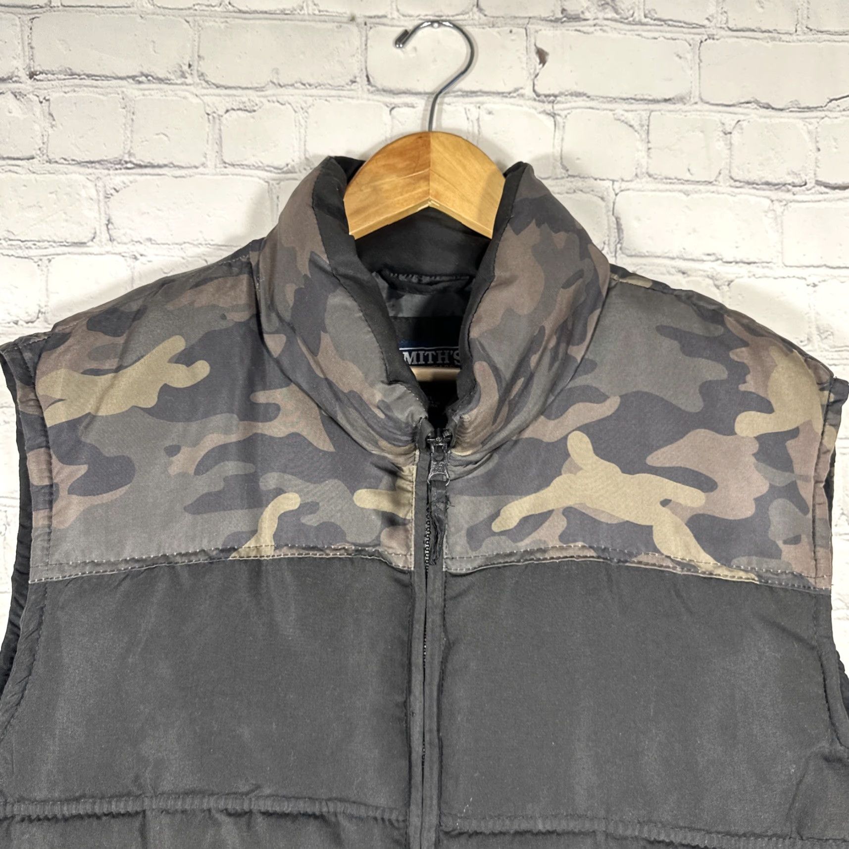 Vintage Smith’s Workwear Vest Camouflage Puffer Insulated Pockets Black XL Mens Army Outdoor Size US XL / EU 56 / 4 - 3 Thumbnail