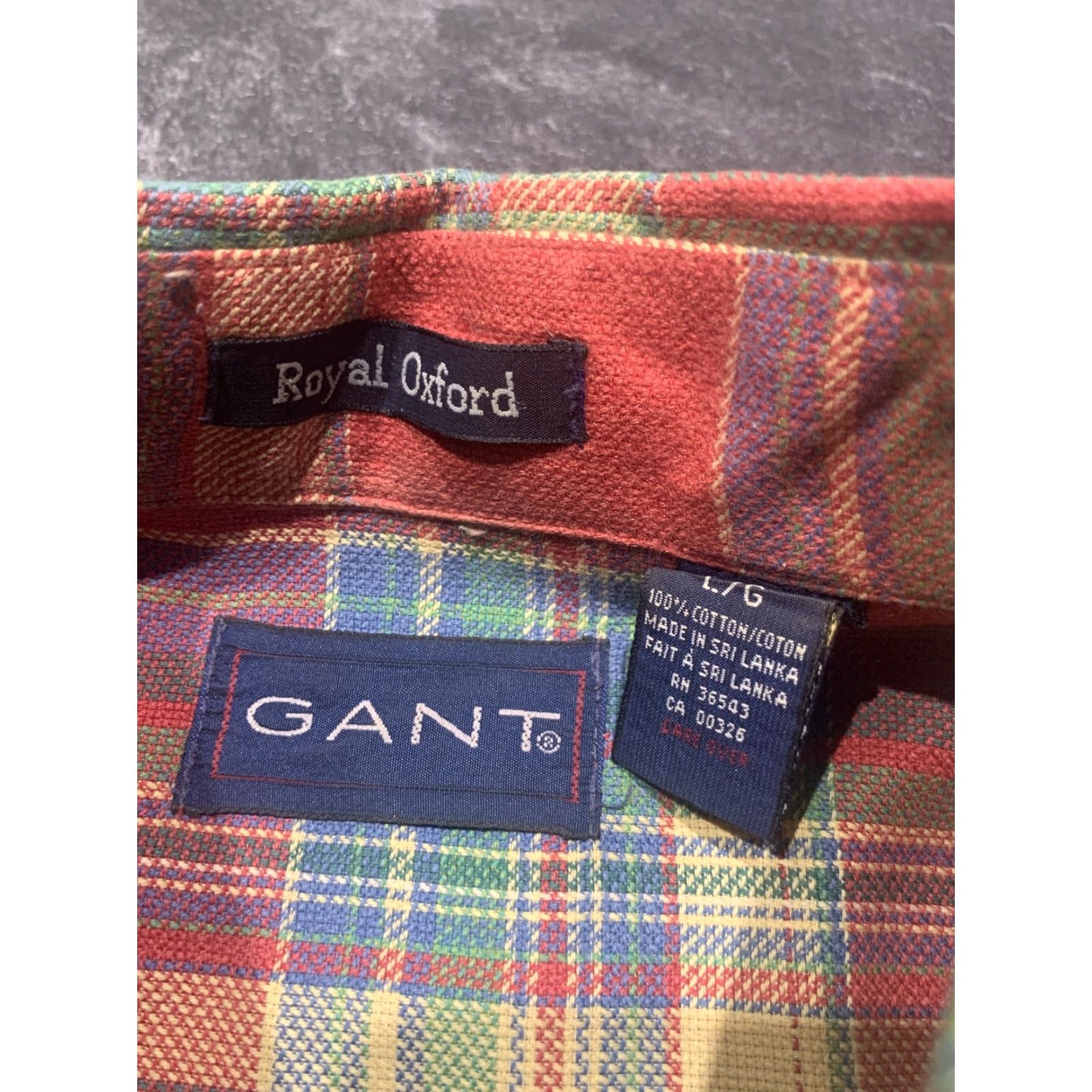 Gant GANT Men's Large Plaid Oxford Shirt Long Sleeve Button-Up Casual Cotton Multi-Color Size US L / EU 52-54 / 3 - 7 Thumbnail