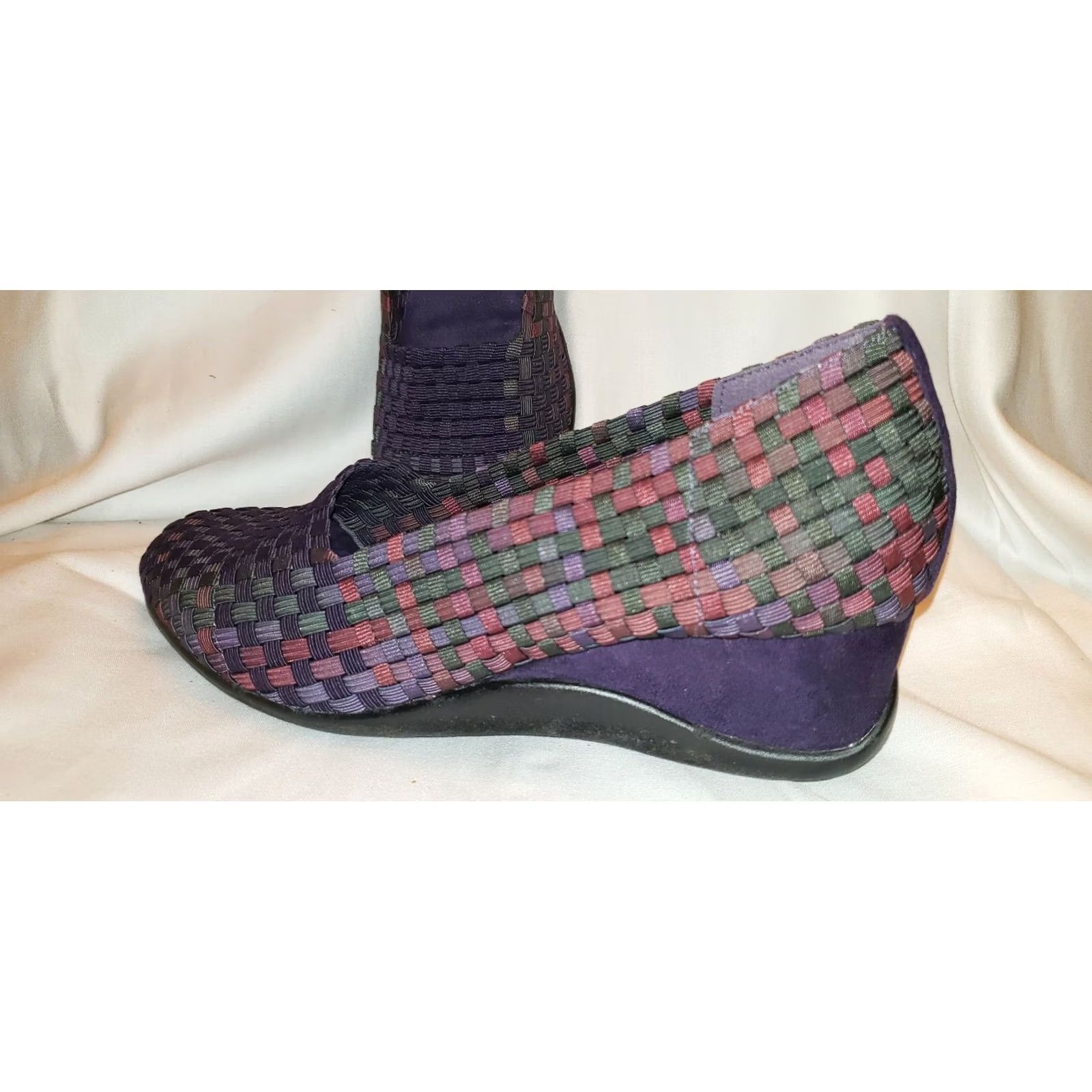 ALEXIS ZEE ALEXIS PURPLE WOVEN WEDGE WOMEN'S SIZE 7.5M OR 38EU Casual Comfort Shoes Size US 8 / IT 38 - 5 Thumbnail