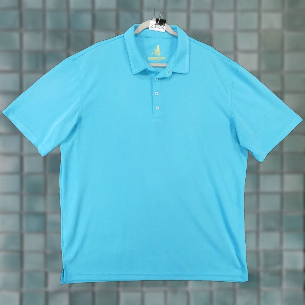 Johnnie-O Shirt Mens XXL Prep-Formance Polo Short Sleeve Blue Surfer Lightweight