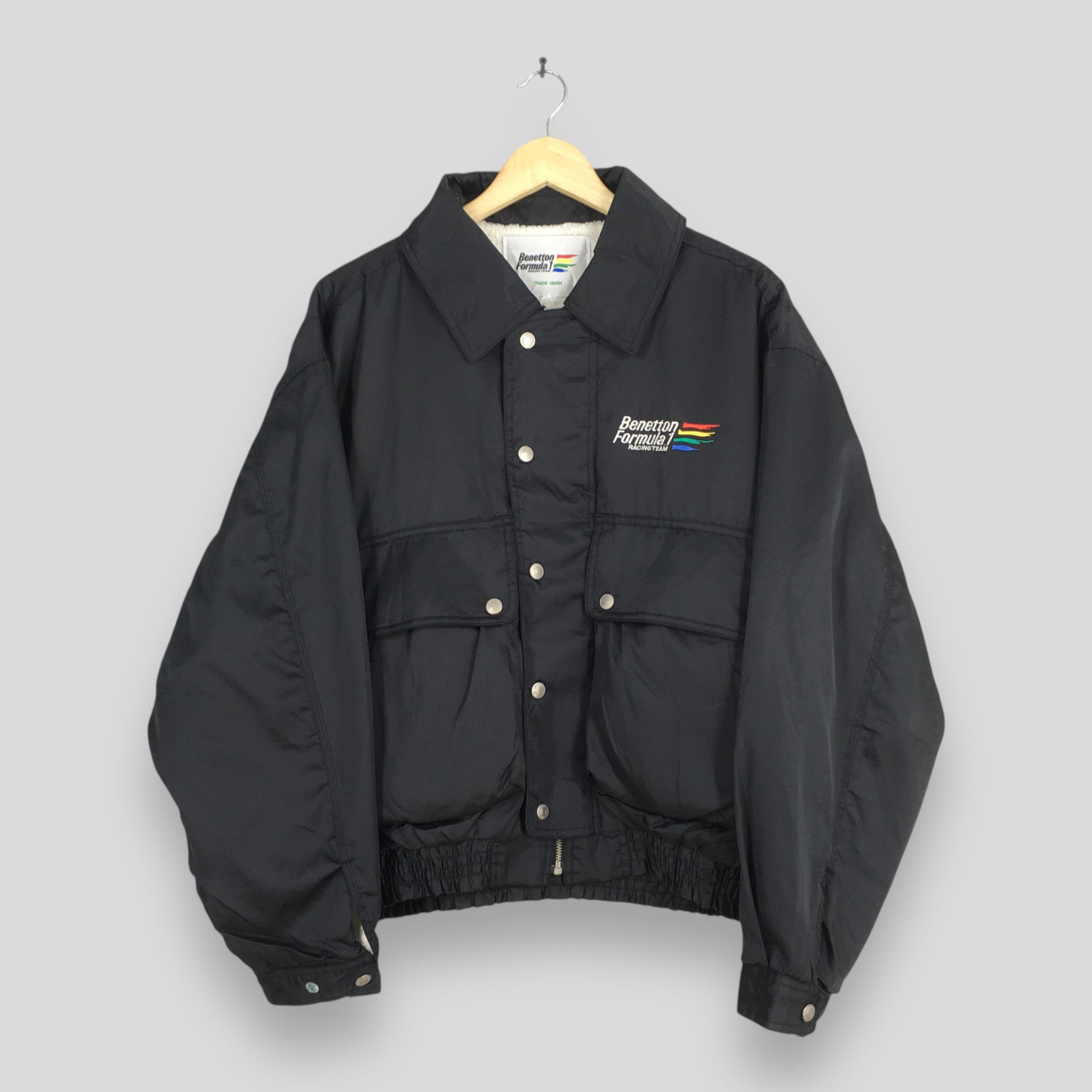 Benetton Vintage Benetton Formula 1 Black Button Jacket Large Size US L / EU 52-54 / 3 - 1 Thumbnail
