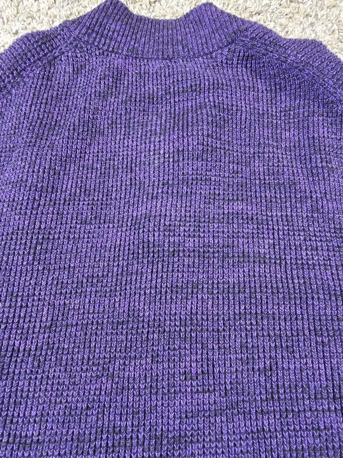 Designer 32 Bar Blues Purple Black 3 Button Sweater S Cable Knit Size US S / EU 44-46 / 1 - 8 Thumbnail