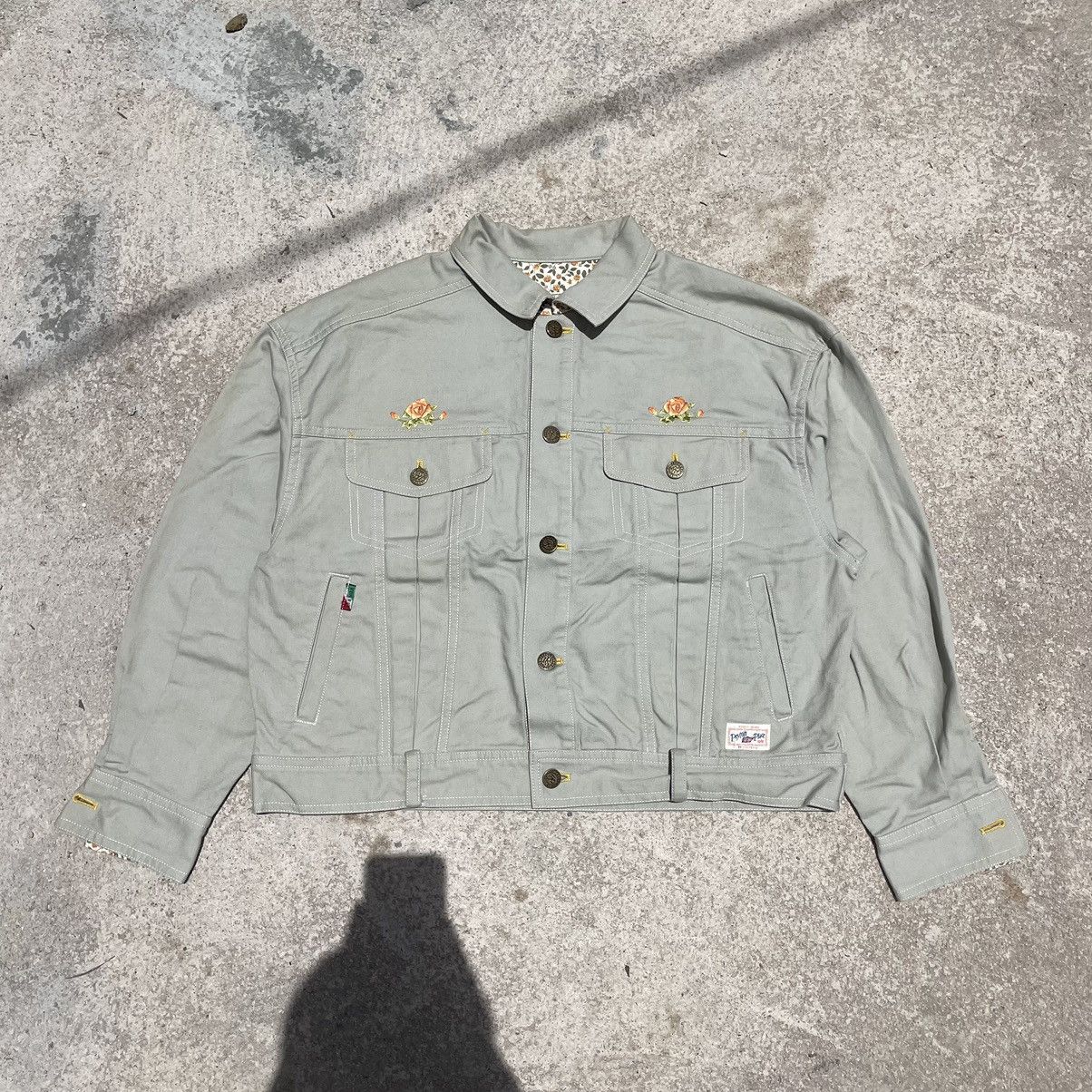 Japanese Brand “PEYTON PLACE SPORTS” PPFM FOR WOMAN FLORAL DENIM JACKET Size L / US 10 / IT 46 - 2 Thumbnail