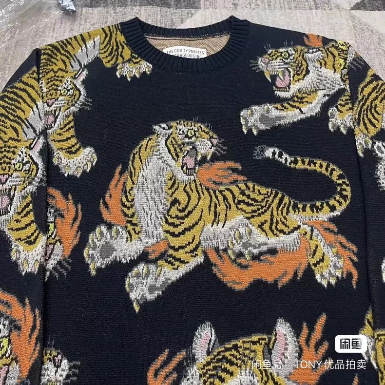 Wacko Maria wacko maria Nissan full print tiger knitted sweater 2503-Ne Size US L / EU 52-54 / 3 - 2 Thumbnail