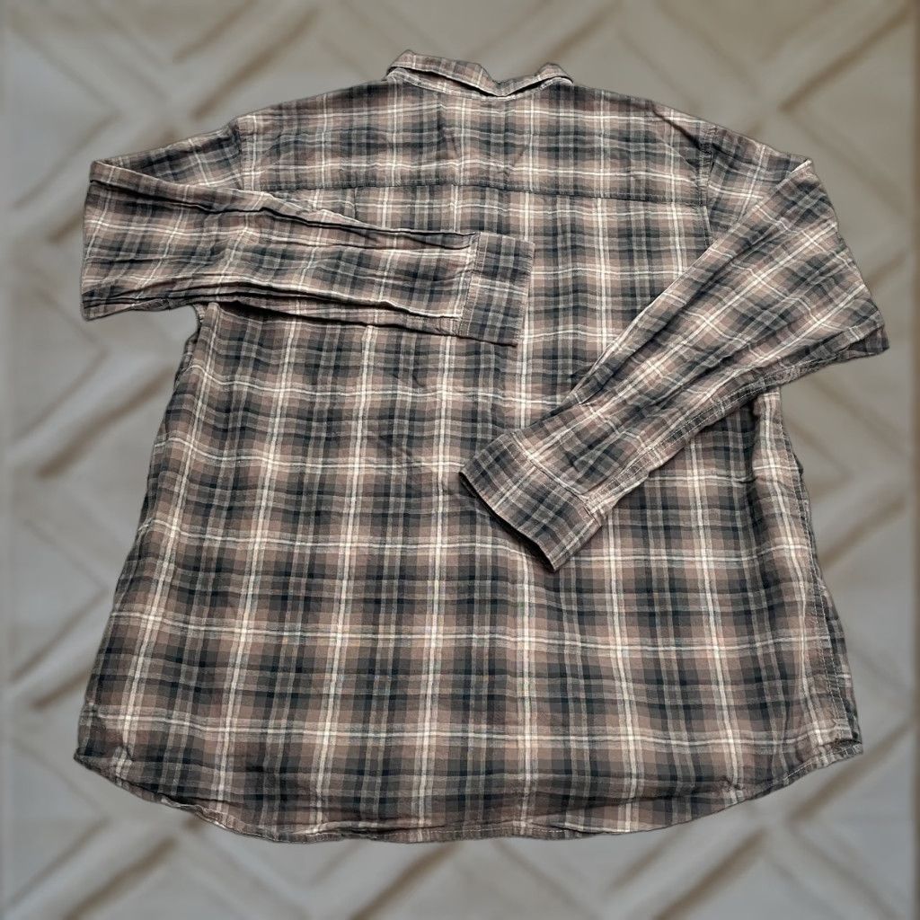 Vintage Columbia Button-Down Shirt Mens XL Brown Plaid Long Sleeve Cotton Casual Fillet Fish Outdoor Classic Seasonal Mens Size US XL / EU 56 / 4 - 1 Thumbnail