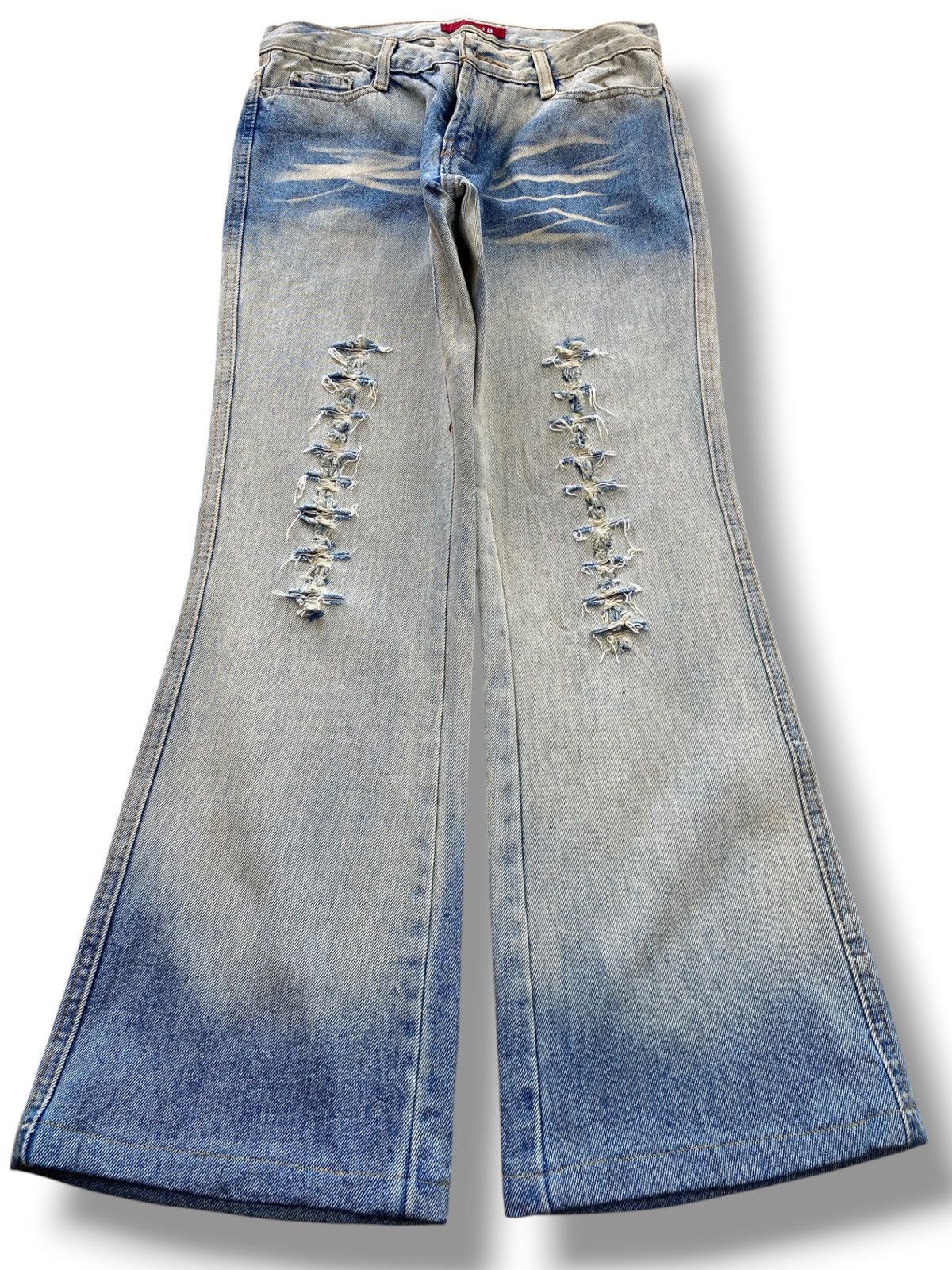 Japanese Brand JB Brenda Acid Wash Distressed Style Boot Cut Jeans Size US 28 / EU 44 - 1 Thumbnail