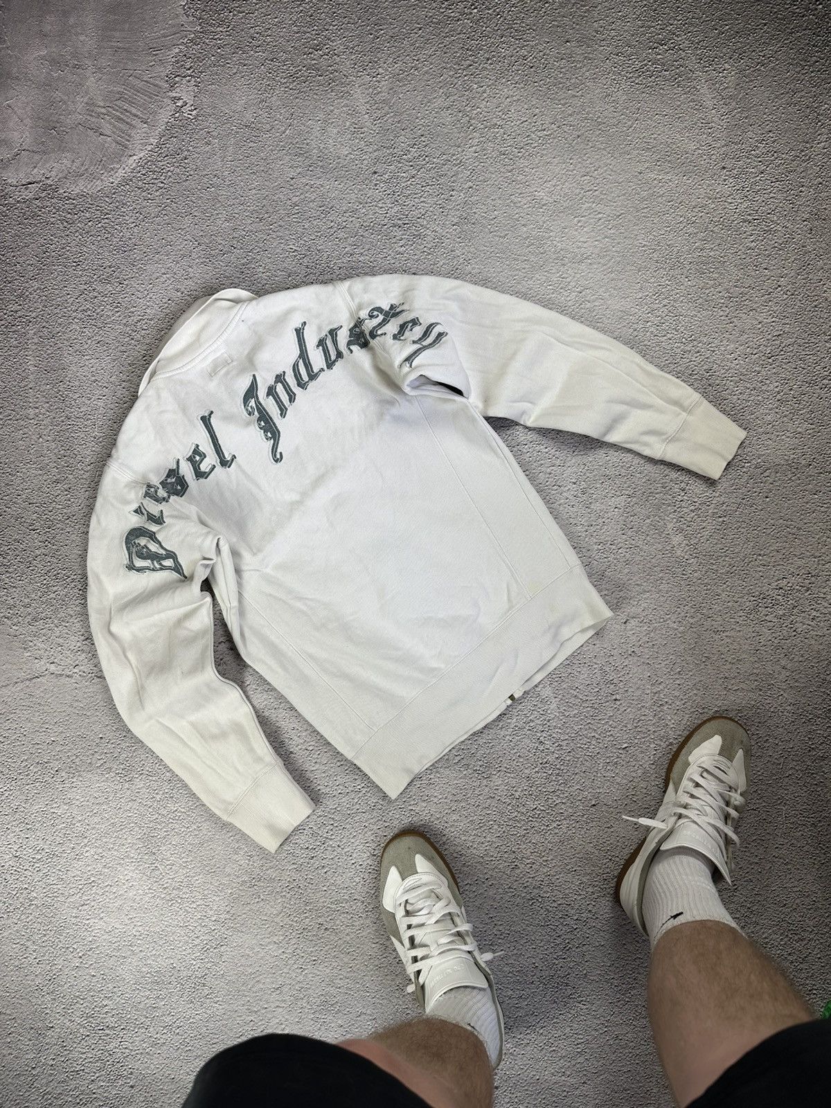 Diesel × Vintage Vintage Diesel Industry Zip Hoodie Y2K Distressed Faded Size S / US 4 / IT 40 - 1 Thumbnail